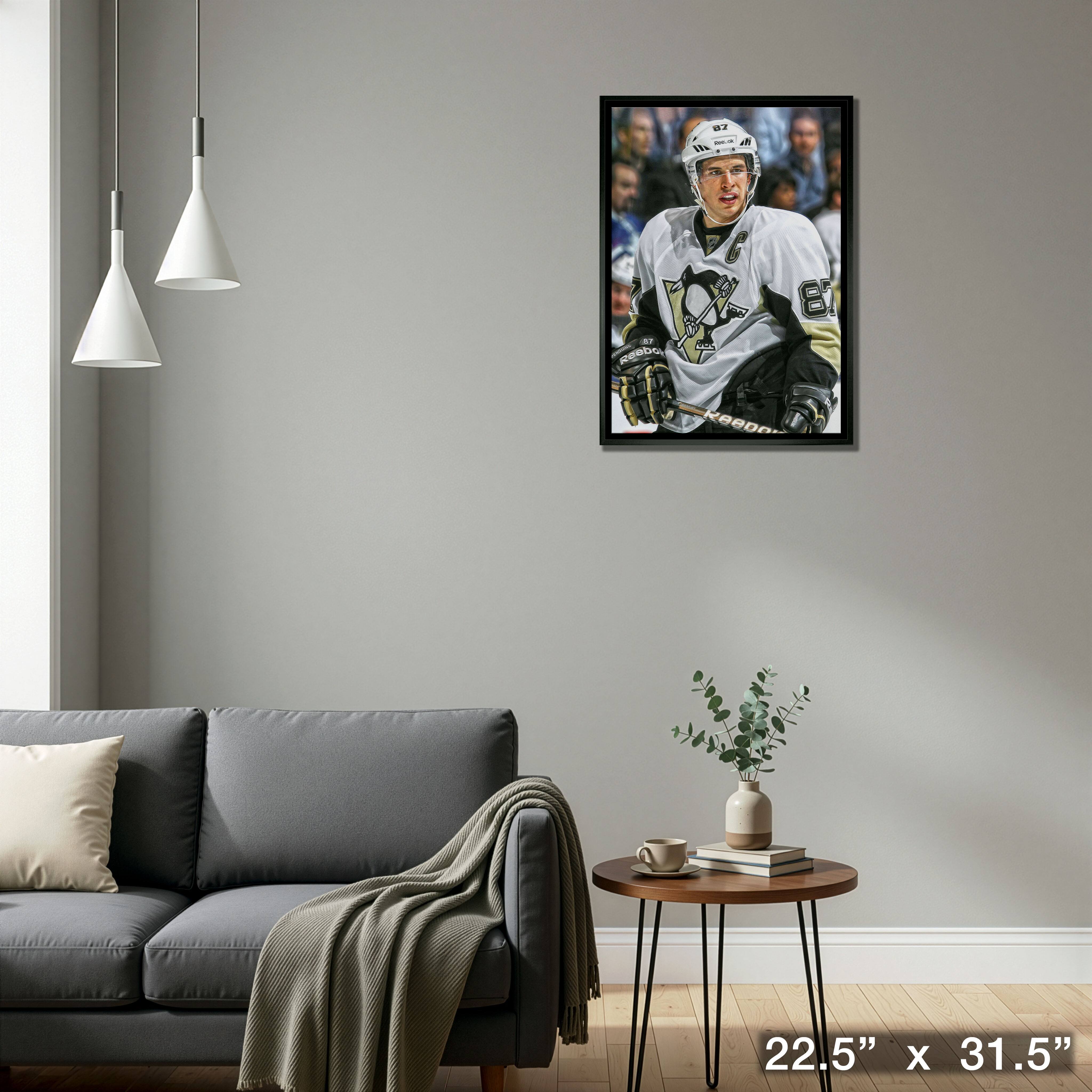 Sidney Crosby Pittsburgh Penguins Framed 20" x 29" Close-Up Canvas 22.5" x 31.5"