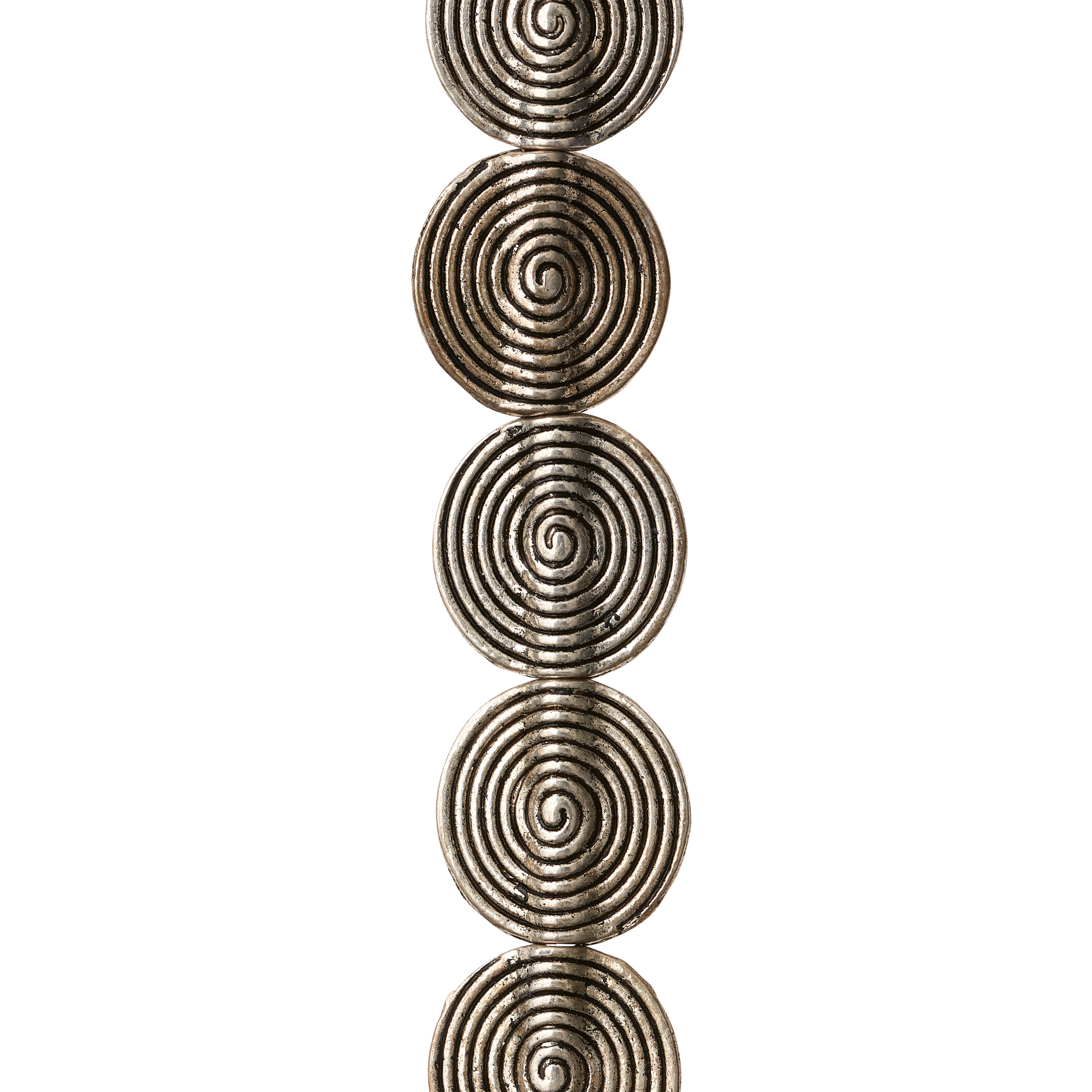 12 Pack:  Silver Plated Metal Flat Lentil Beads, 15mm by Bead Landing™