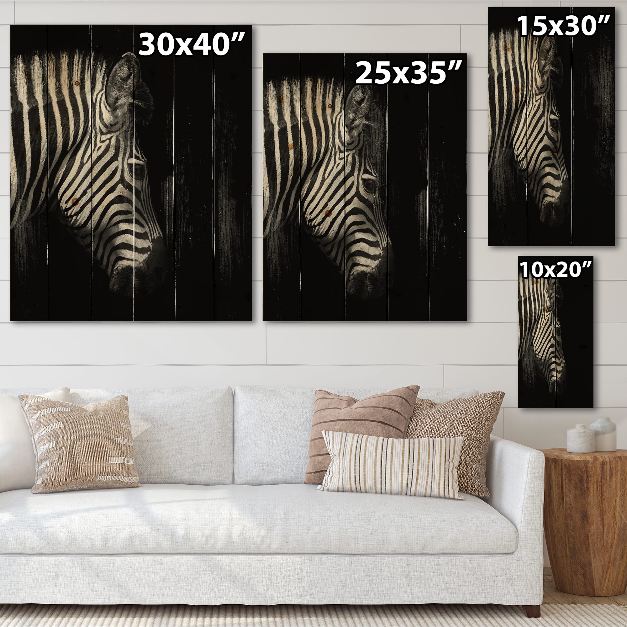 Designart - Monochrome Portrait of Zebra Head