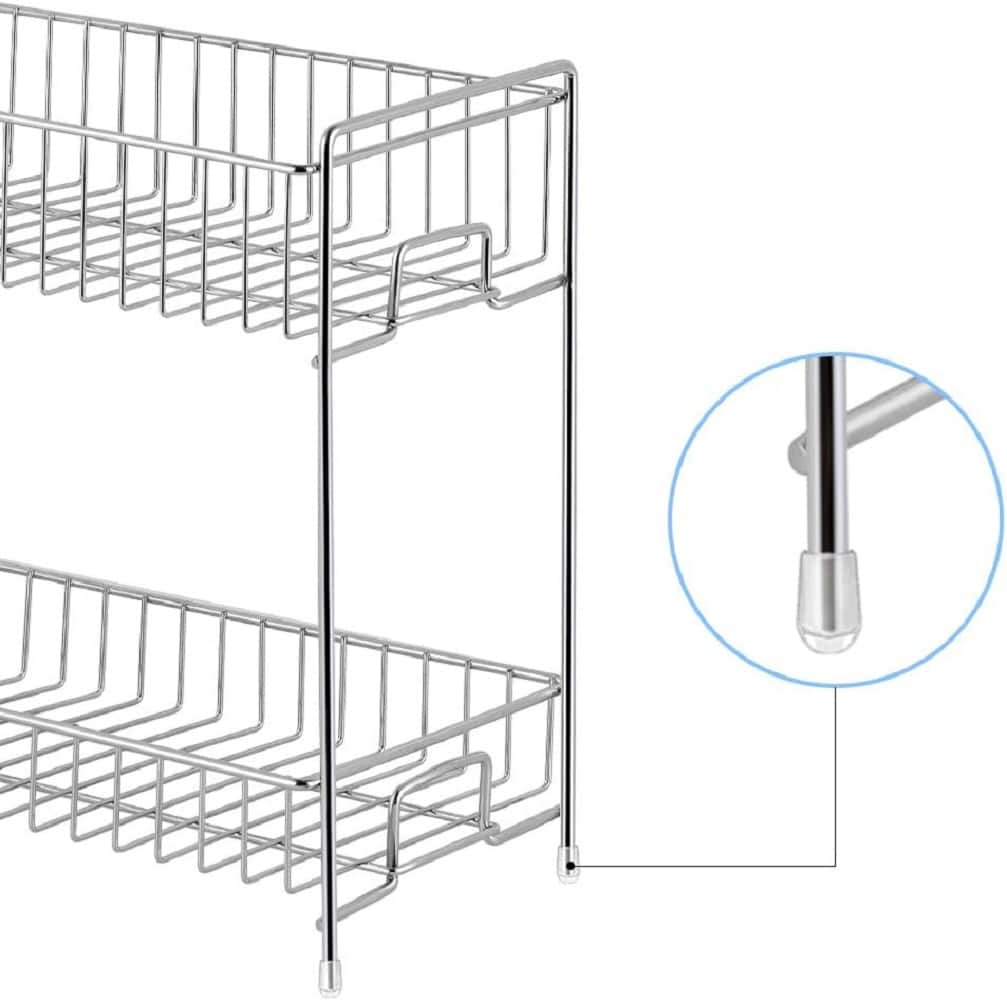 NEX™ Silver 2-Tier Standing Rack Countertop Storage Organizer
