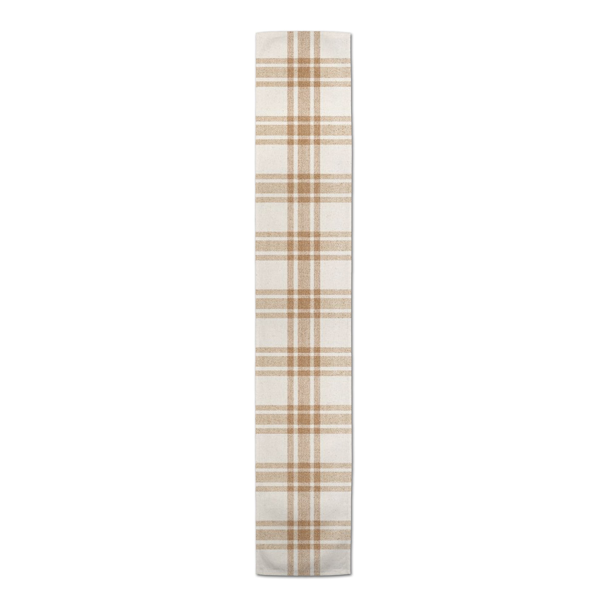 90'' Orange Plaid Cotton Twill Runner