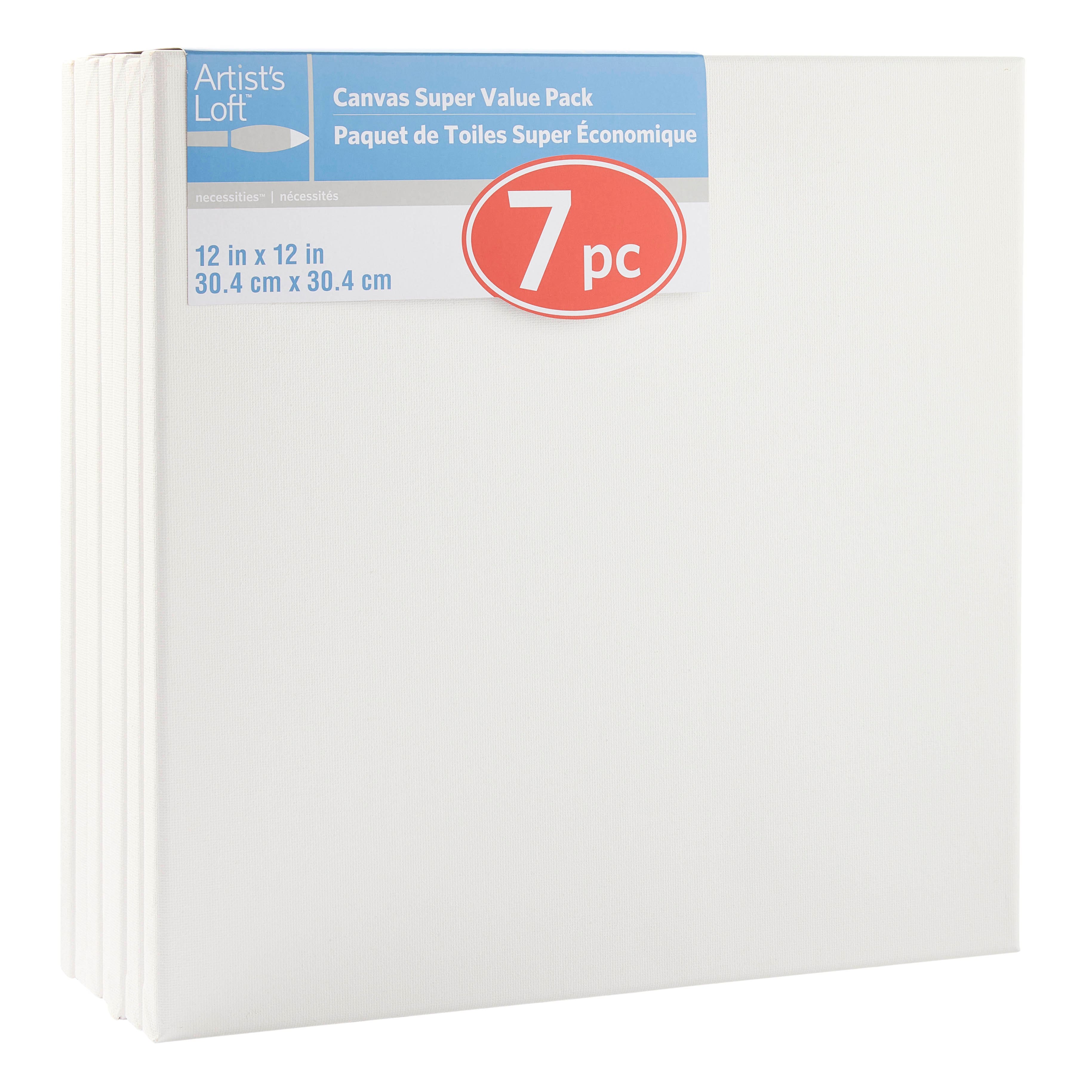 7 Pack 12" x 12" Super Value Canvas by Artist's Loft®