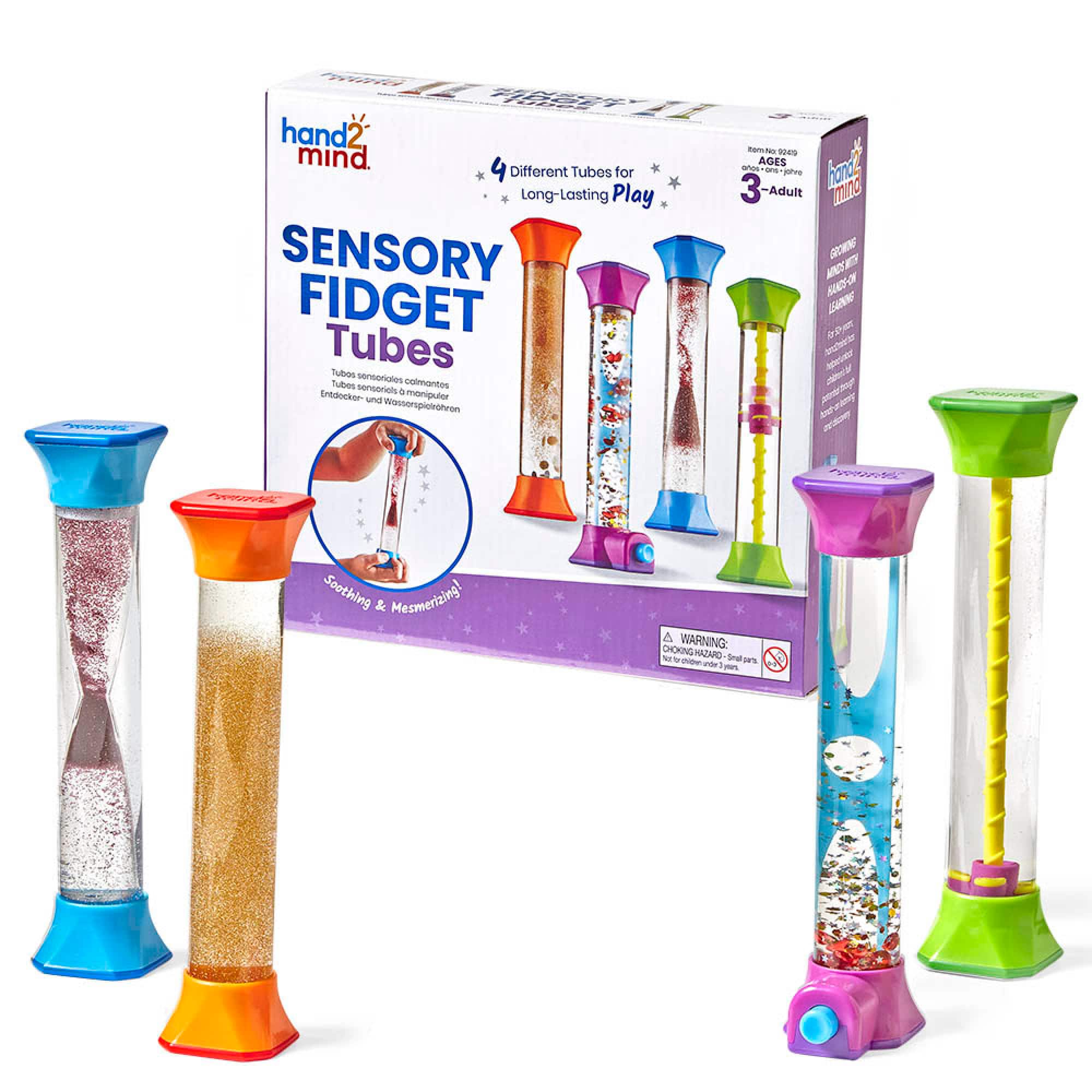 hand2mind® 8" Sensory Fidget Tubes, 4ct.