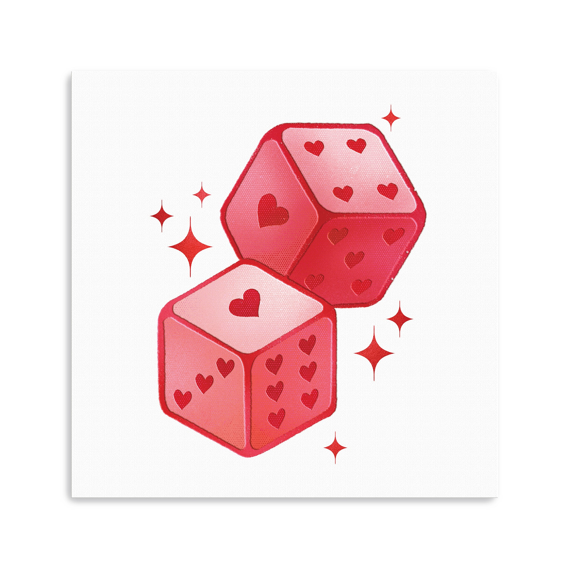 Heart Dice Canvas Giclée Art