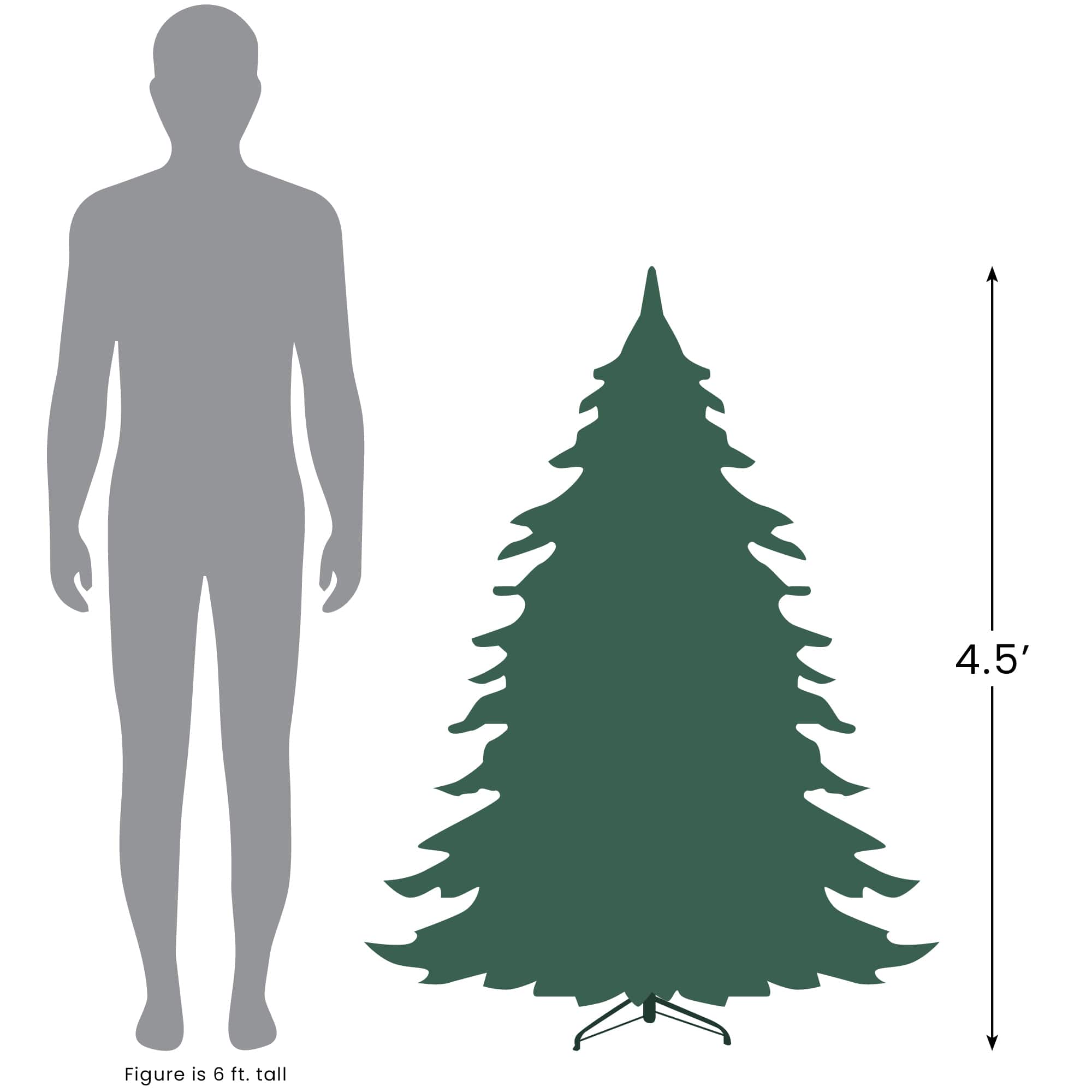 4.5ft. Pre-Lit Snowy Bristle Pine Artificial Christmas Tree, Clear Lights