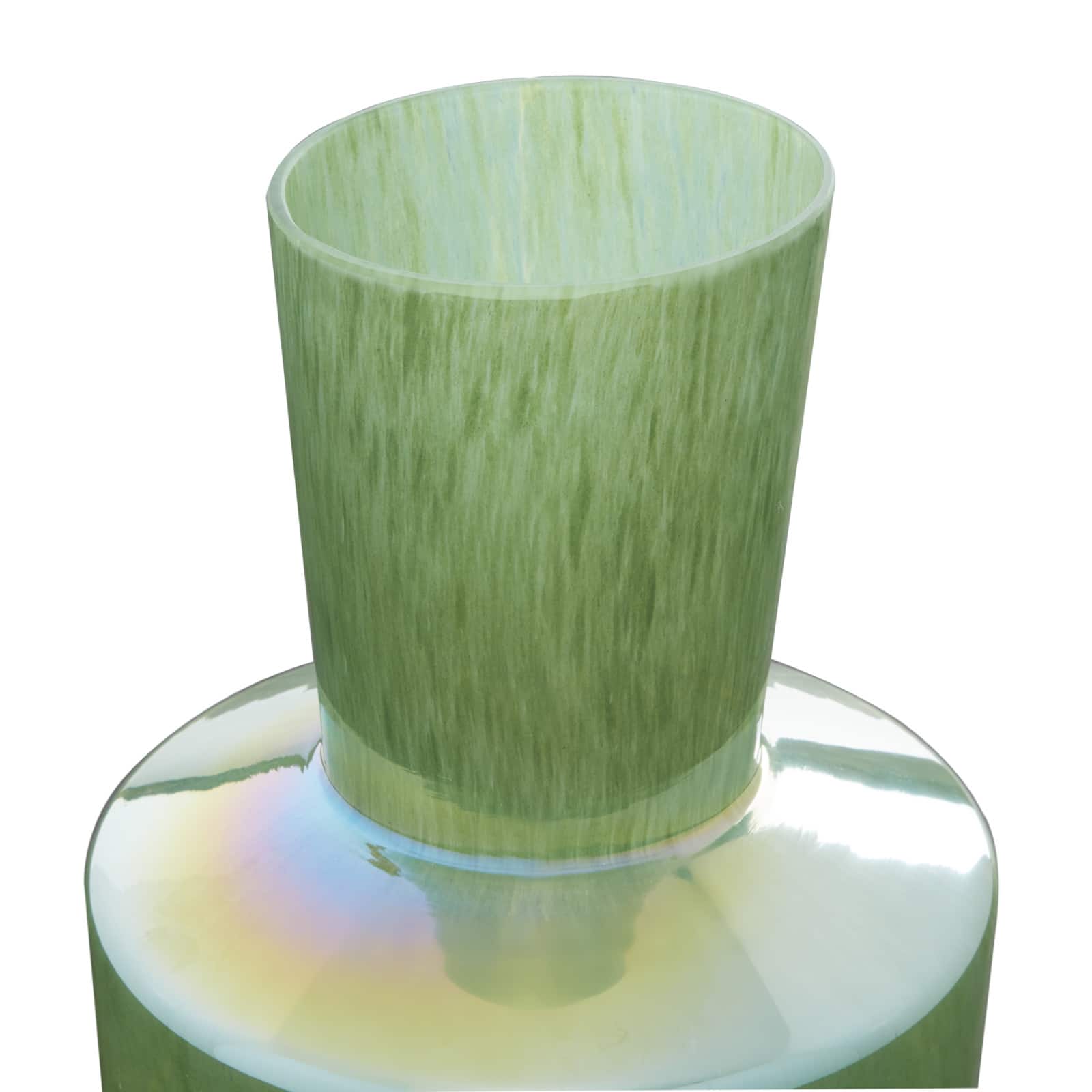 12" Jade Green Magician's Hat Modern Glass Vase
