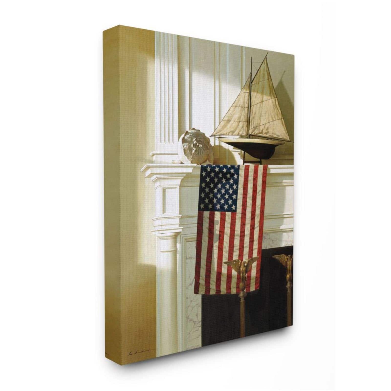 Stupell Industries Nautical Americana Mantle Painting Wall Accent