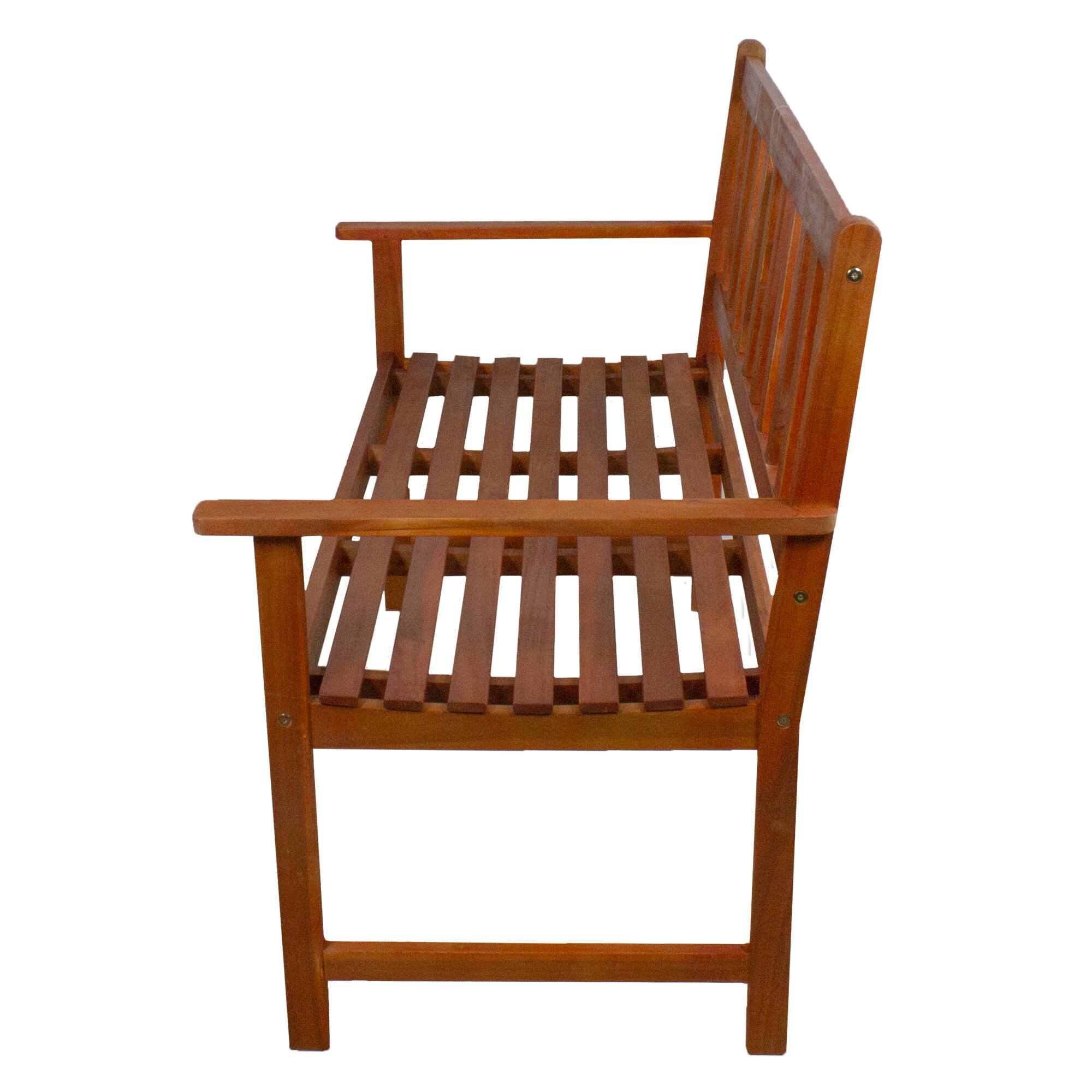 48" Light Brown Acacia Wood Outdoor Patio Bench