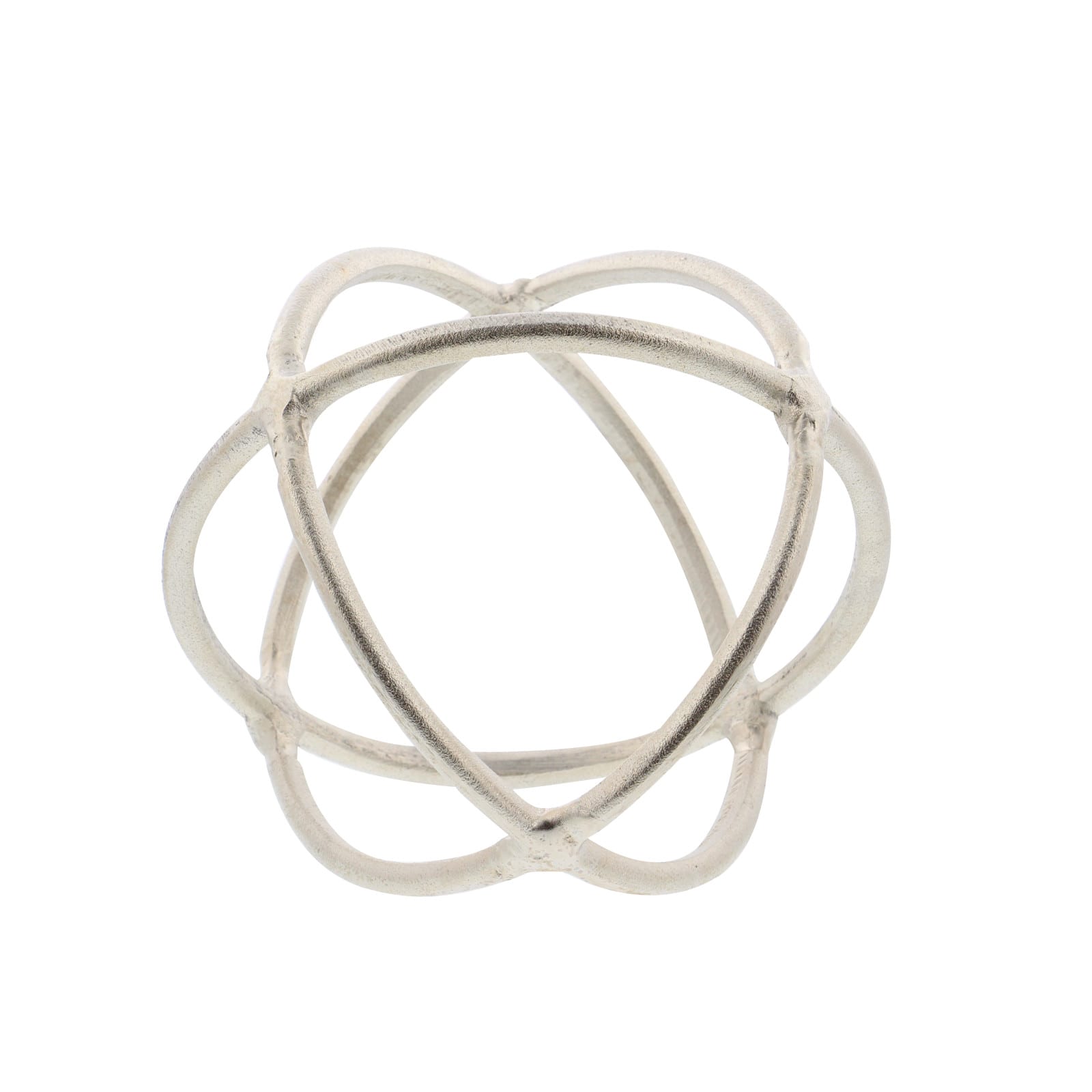 Silver Aluminum Modern Geometric Sculpture Set