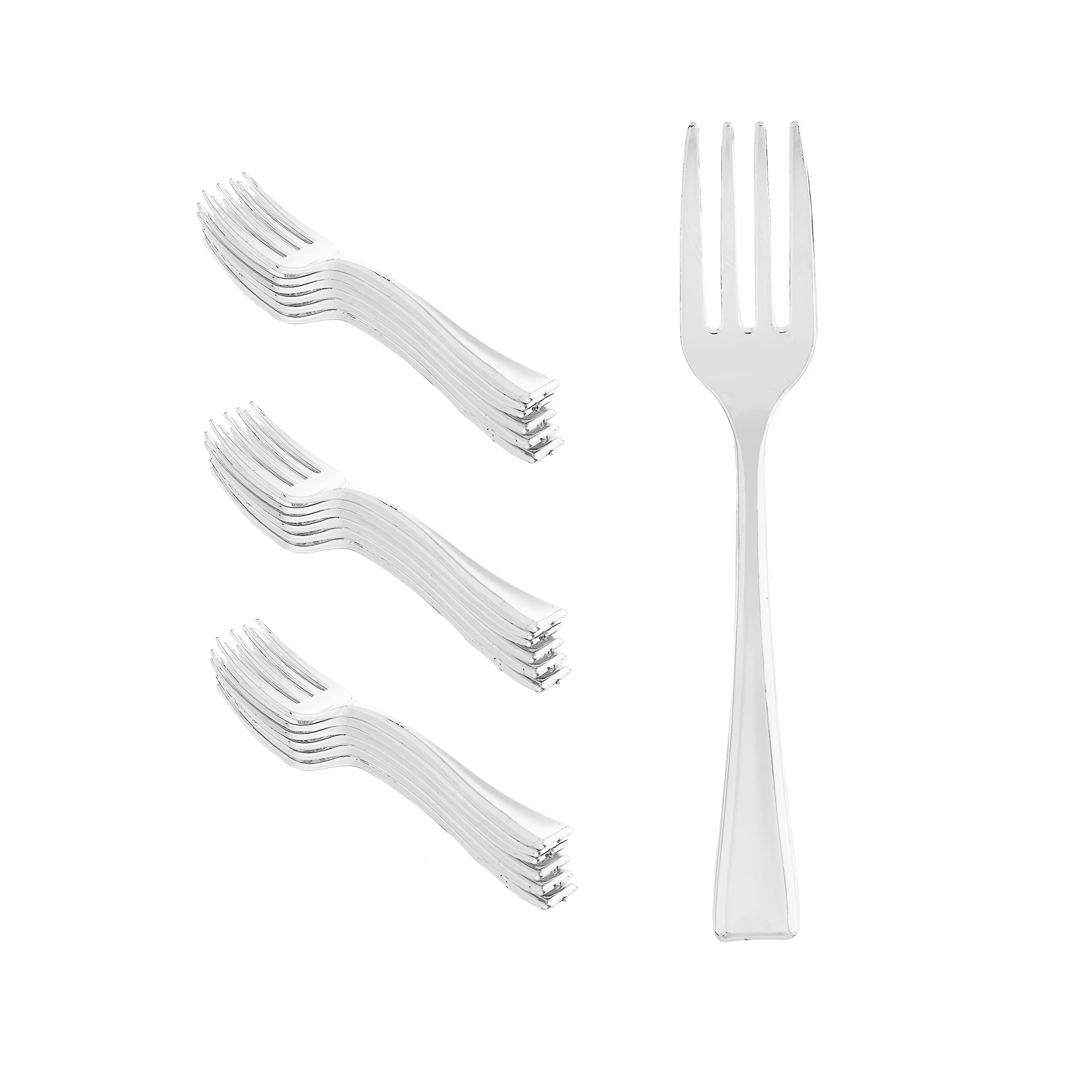 12 Packs: 24 ct. (288 total) Silver Plastic Mini Forks by Celebrate It™