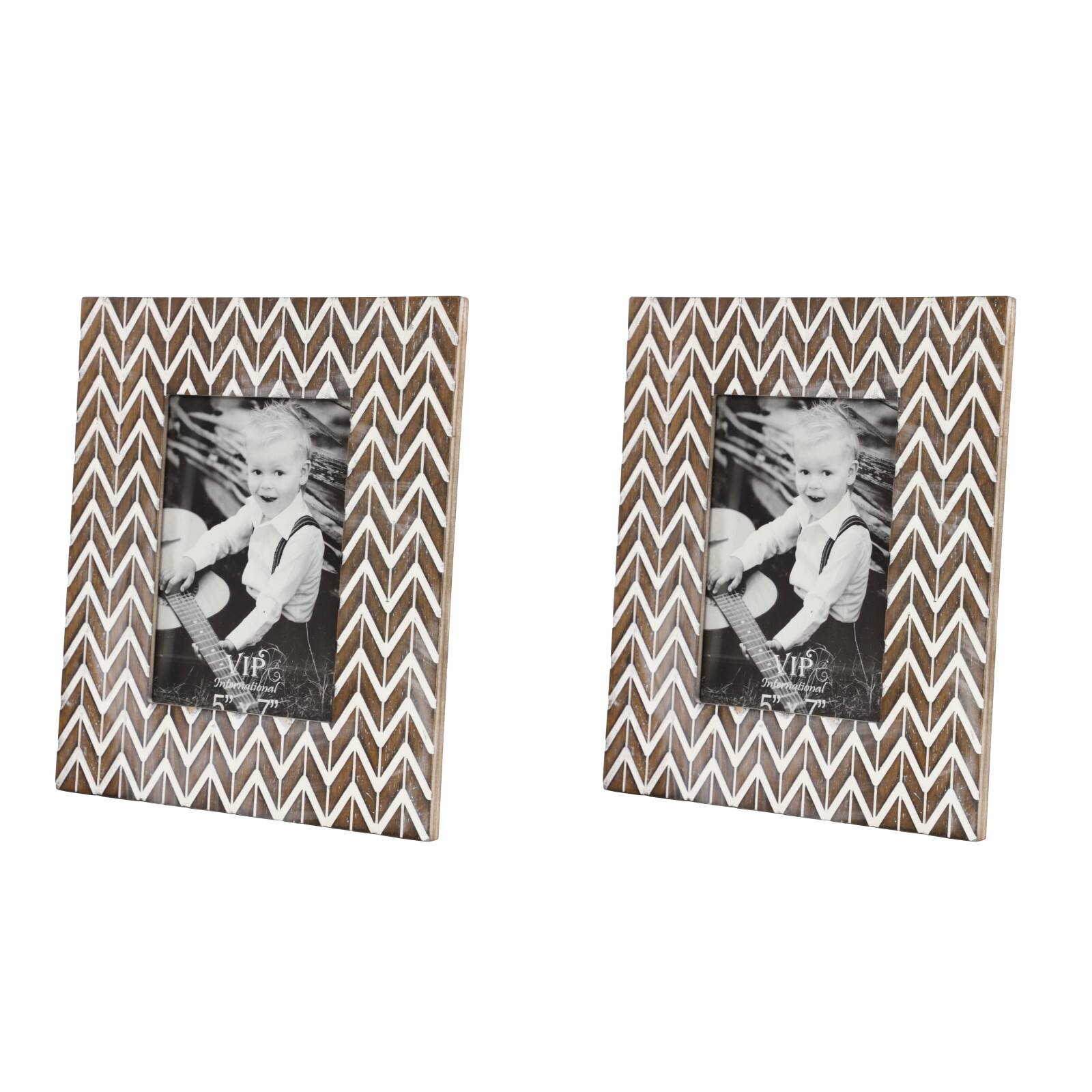 2 Pack Brown & White Modern 9" x 10" Frame
