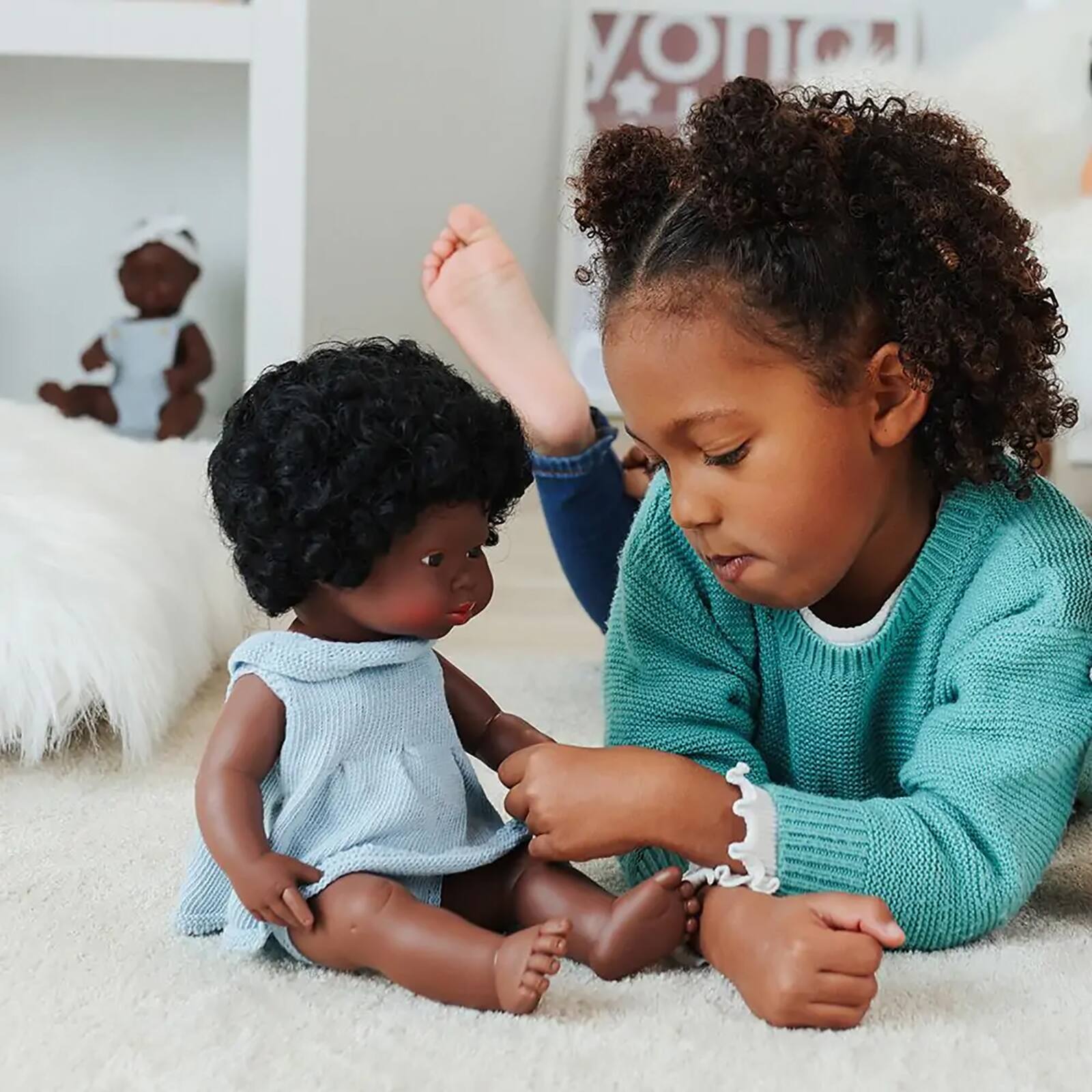 Miniland knitted Outfit Dress & Headband Set for Doll