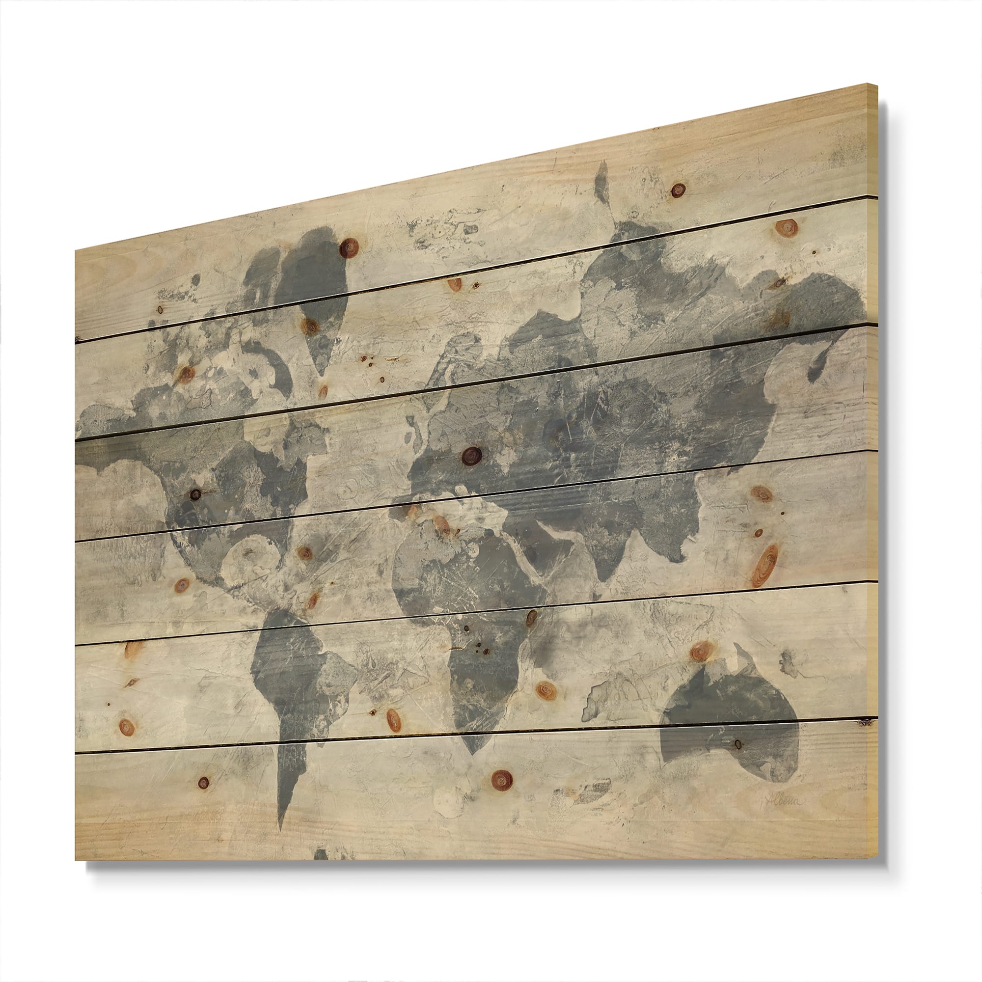 Designart - Golden Grey World Neutral