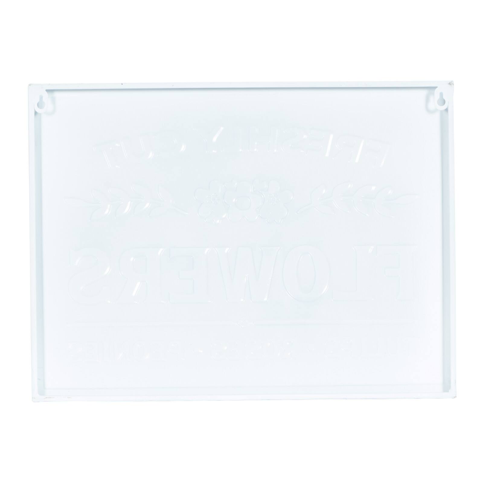 20" White Farmhouse Metal Wall Sign