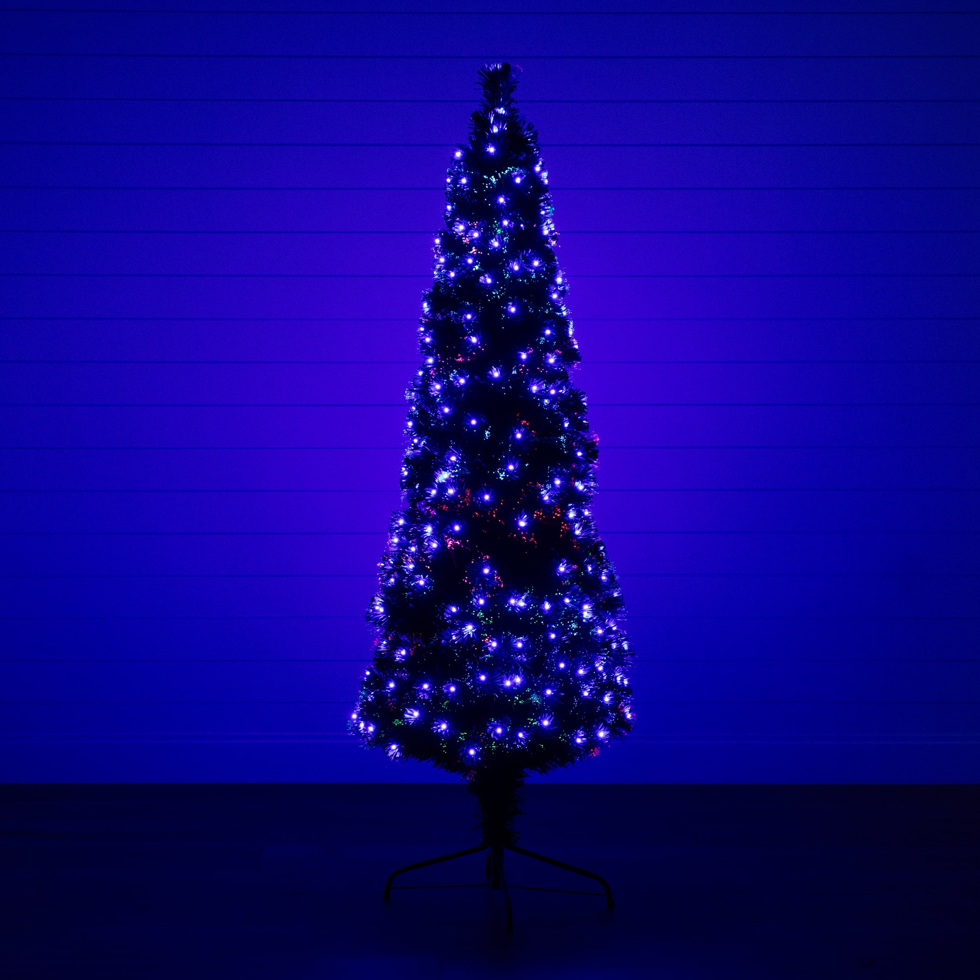 6ft. Fiber Optic Multicolor LED Lights Slim Pine Artificial Christmas Tree