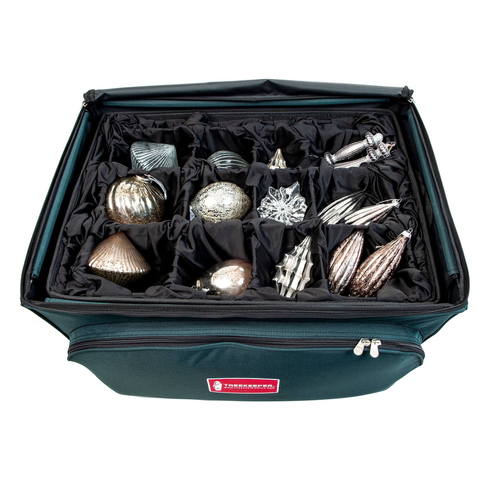 TreeKeeper Christmas Ornament Storage Box with Adjustable Dividers