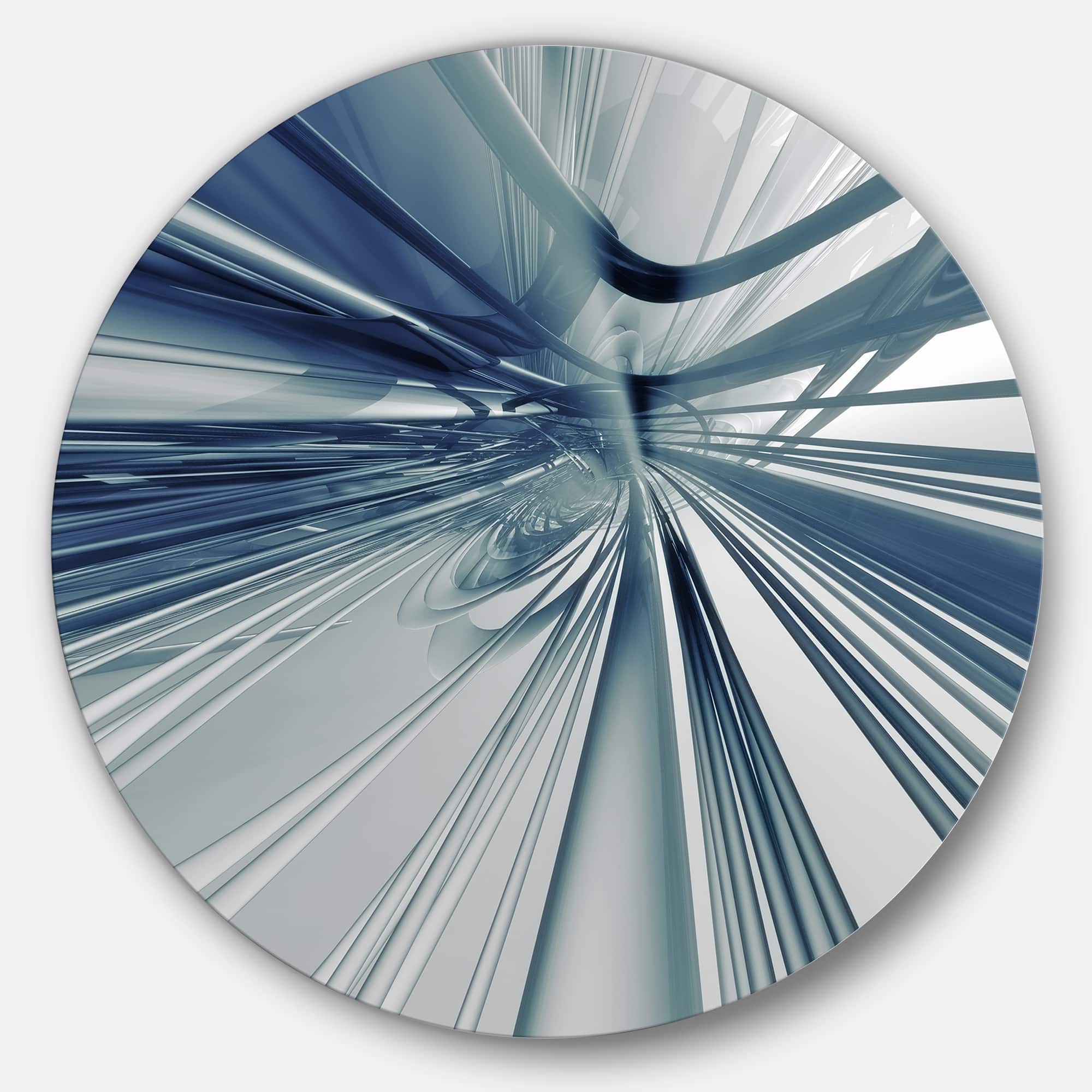 Designart - Blue 3D Textured Art' Abstract Circle Metal Wall Art