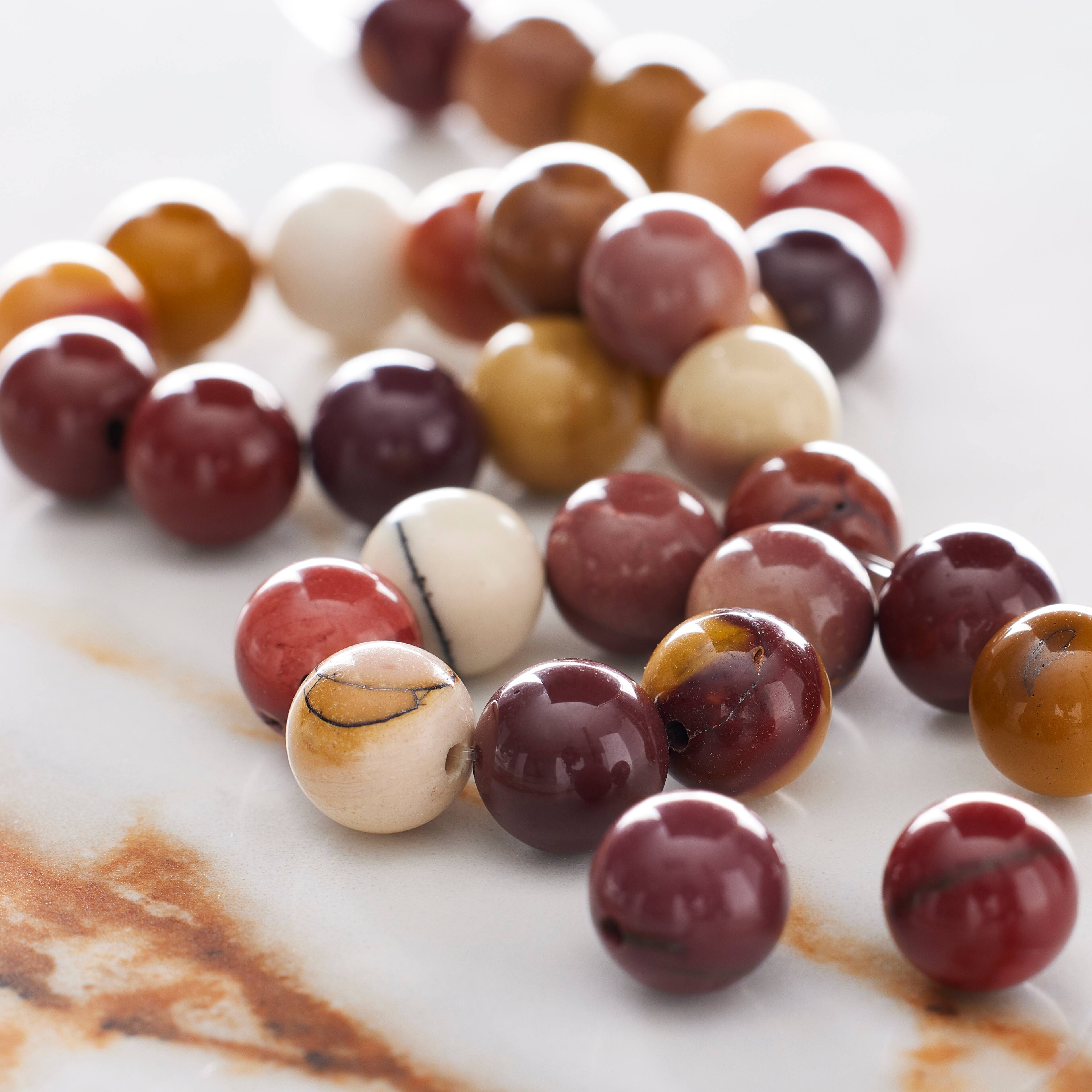 12 Pack: Mookaite Round Beads by Bead Landing™, 8mm