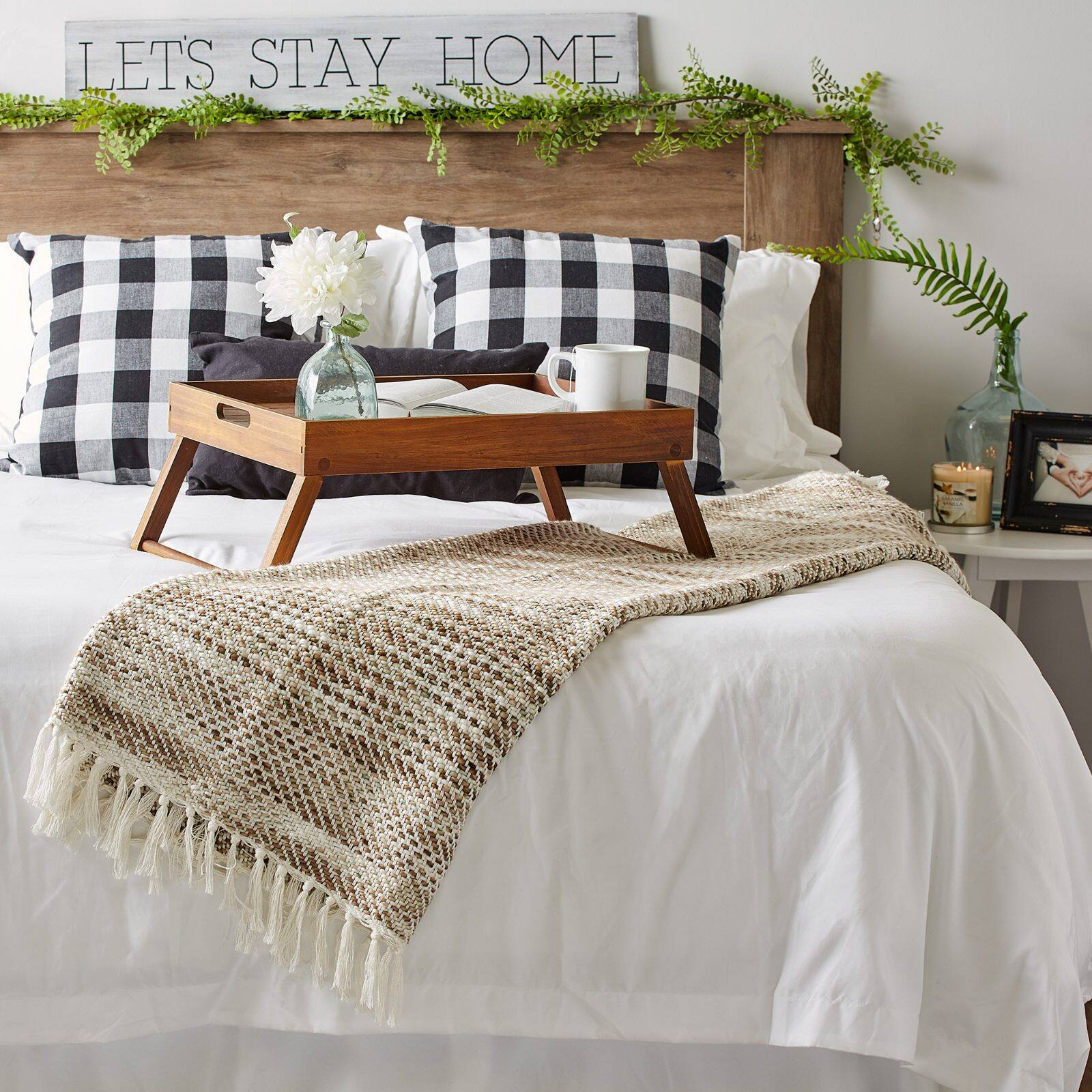 DII® Natural Tone Diagonal Stripe Acrylic Throw