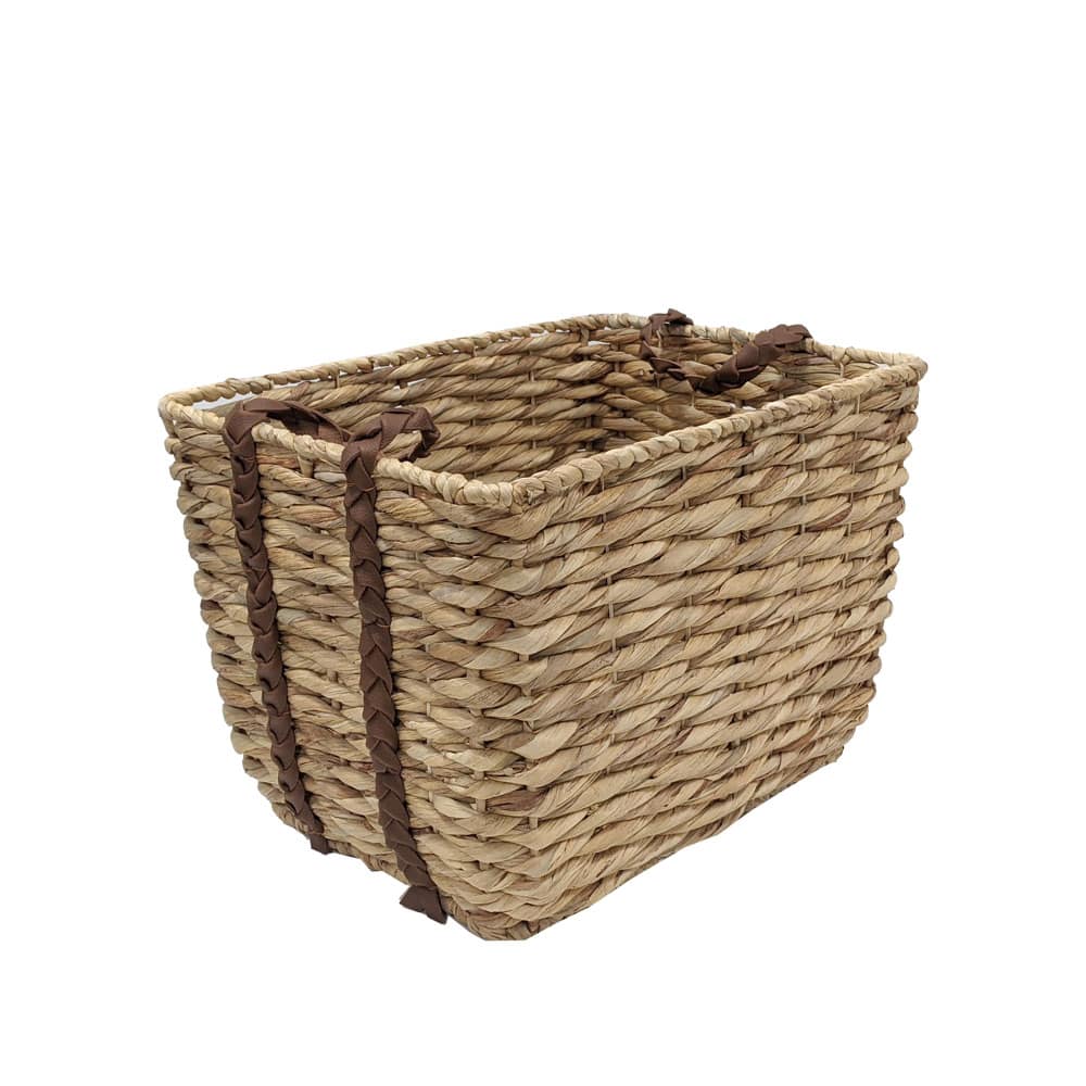 Water Hyacinth with Braided Leather Handles by Ashland