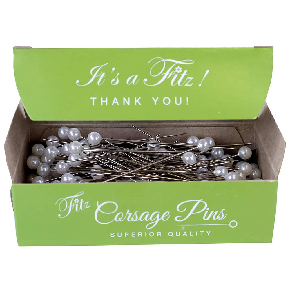 Fitz 2.5" Pearl Round-Head Corsage Pins, 144ct.