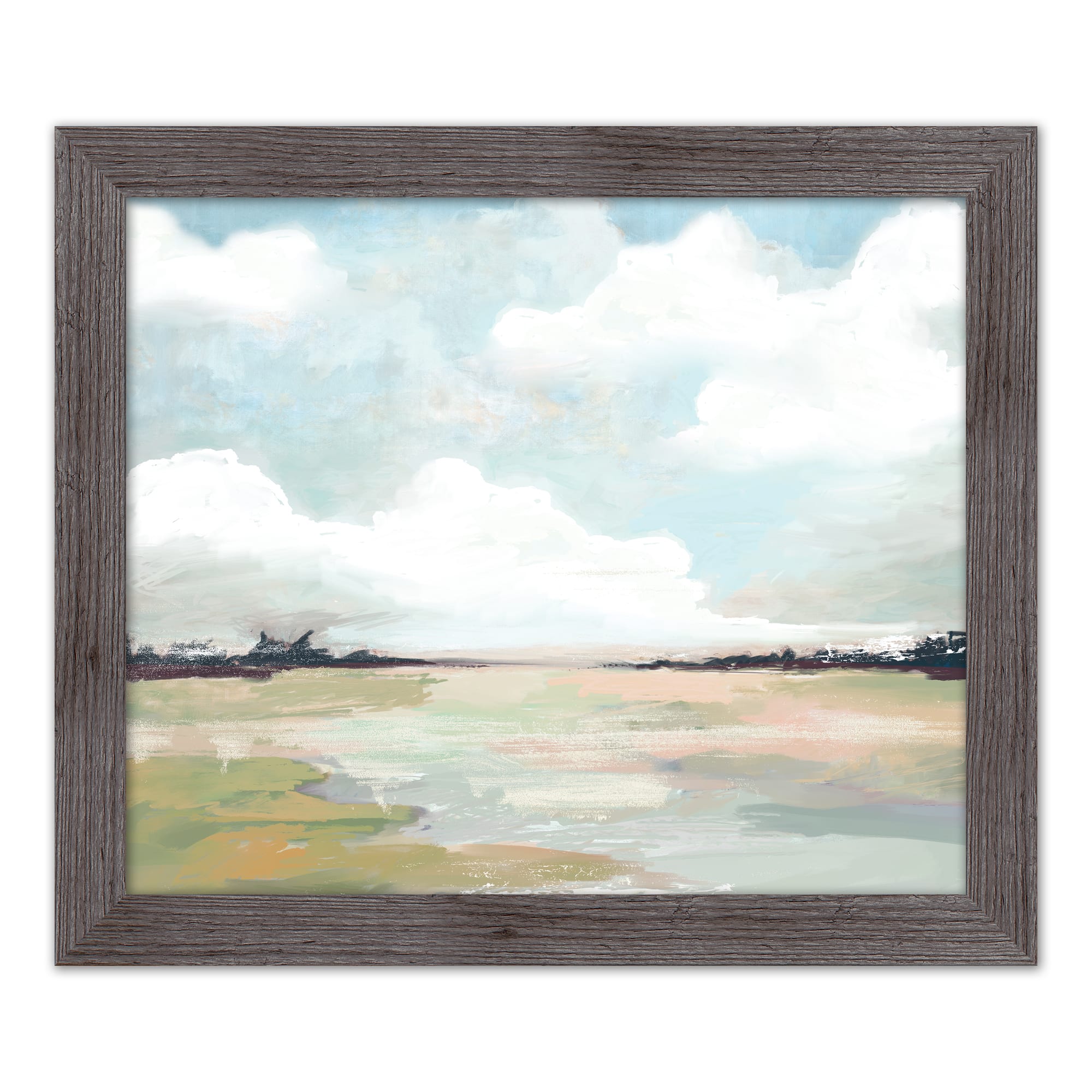 Cloud Landscape 20" x 24" Western Gray Framed Print
