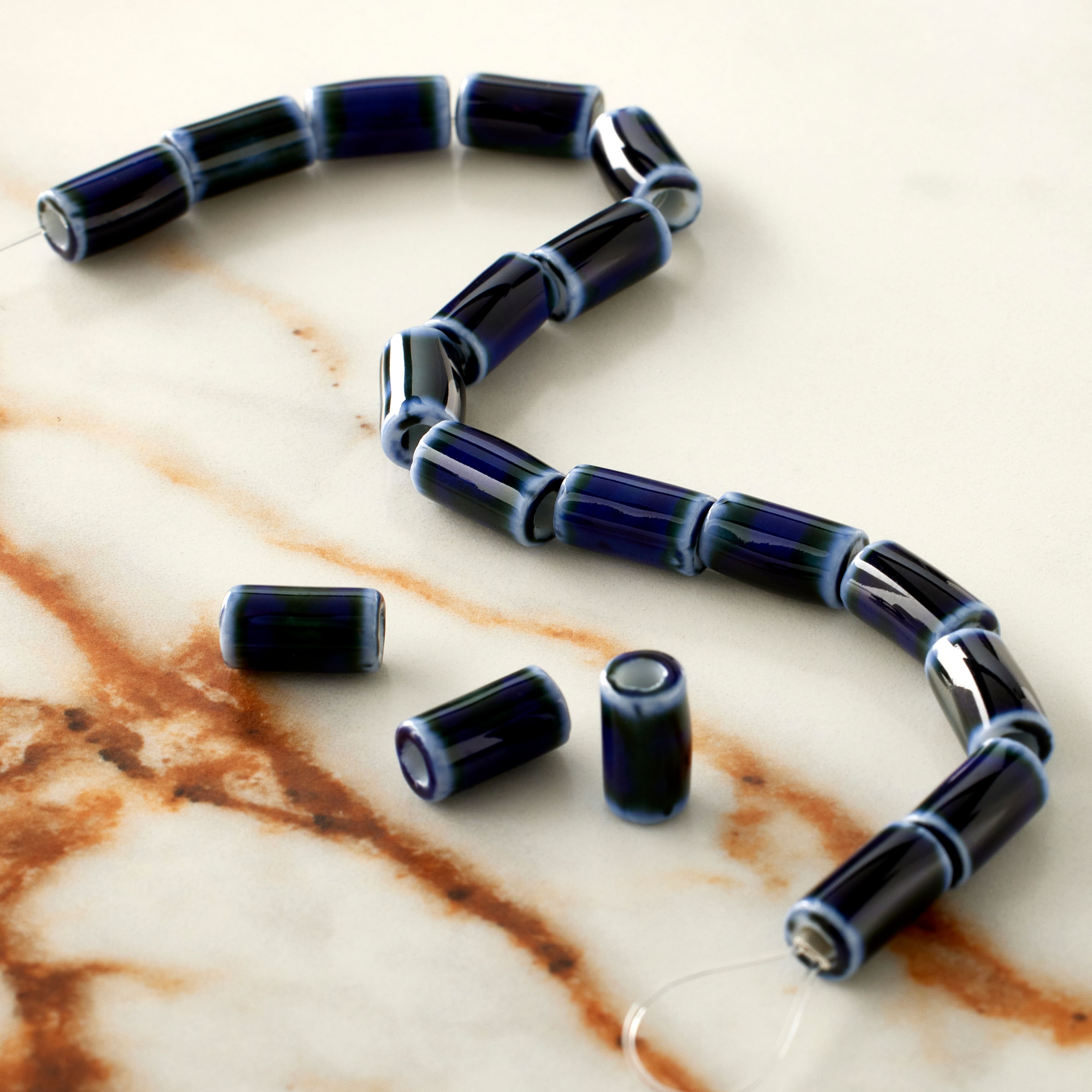 Emerald Ceramic Tube Beads, 10mm by Bead Landing™