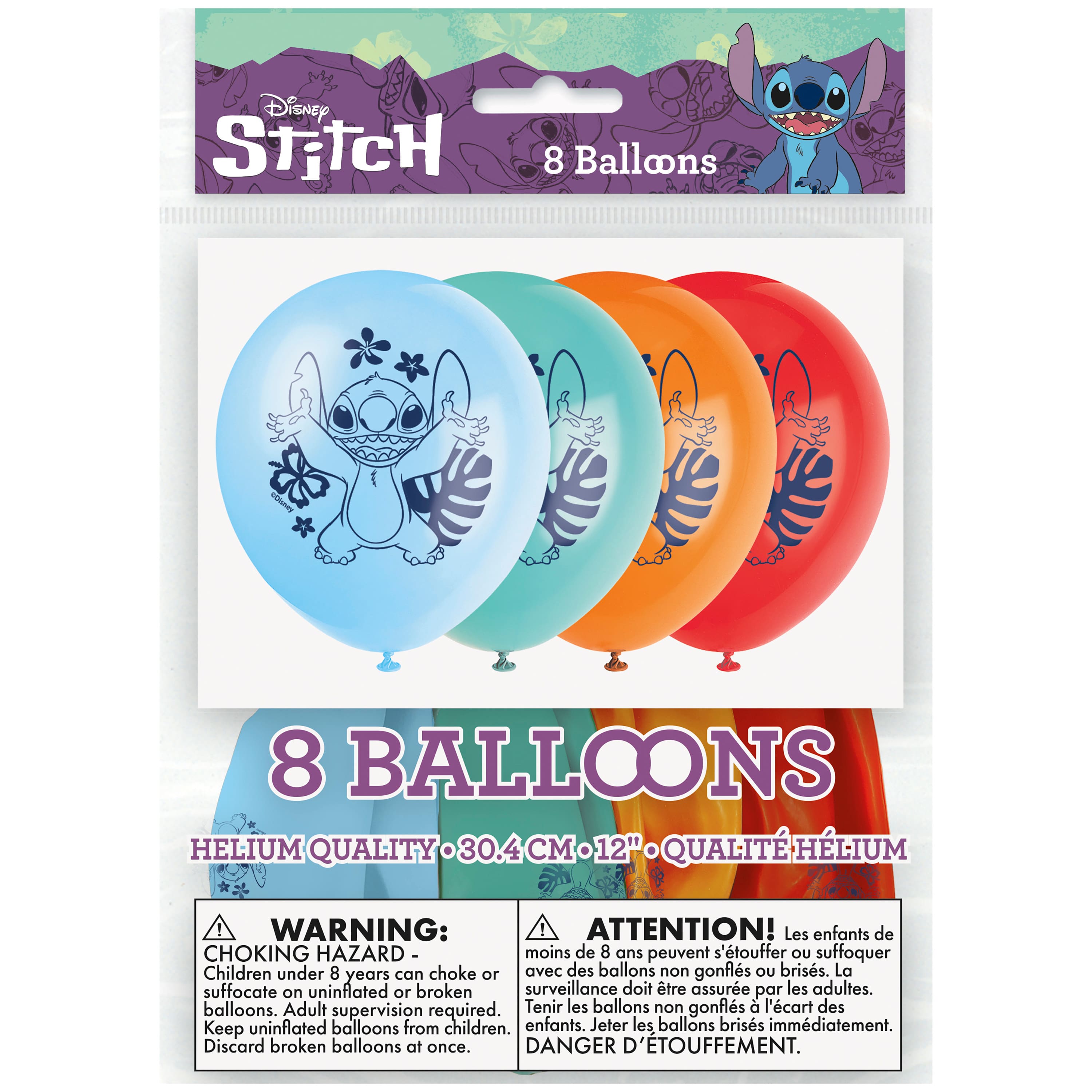 12" Lilo and Stitch Latex Balloons, 8ct.