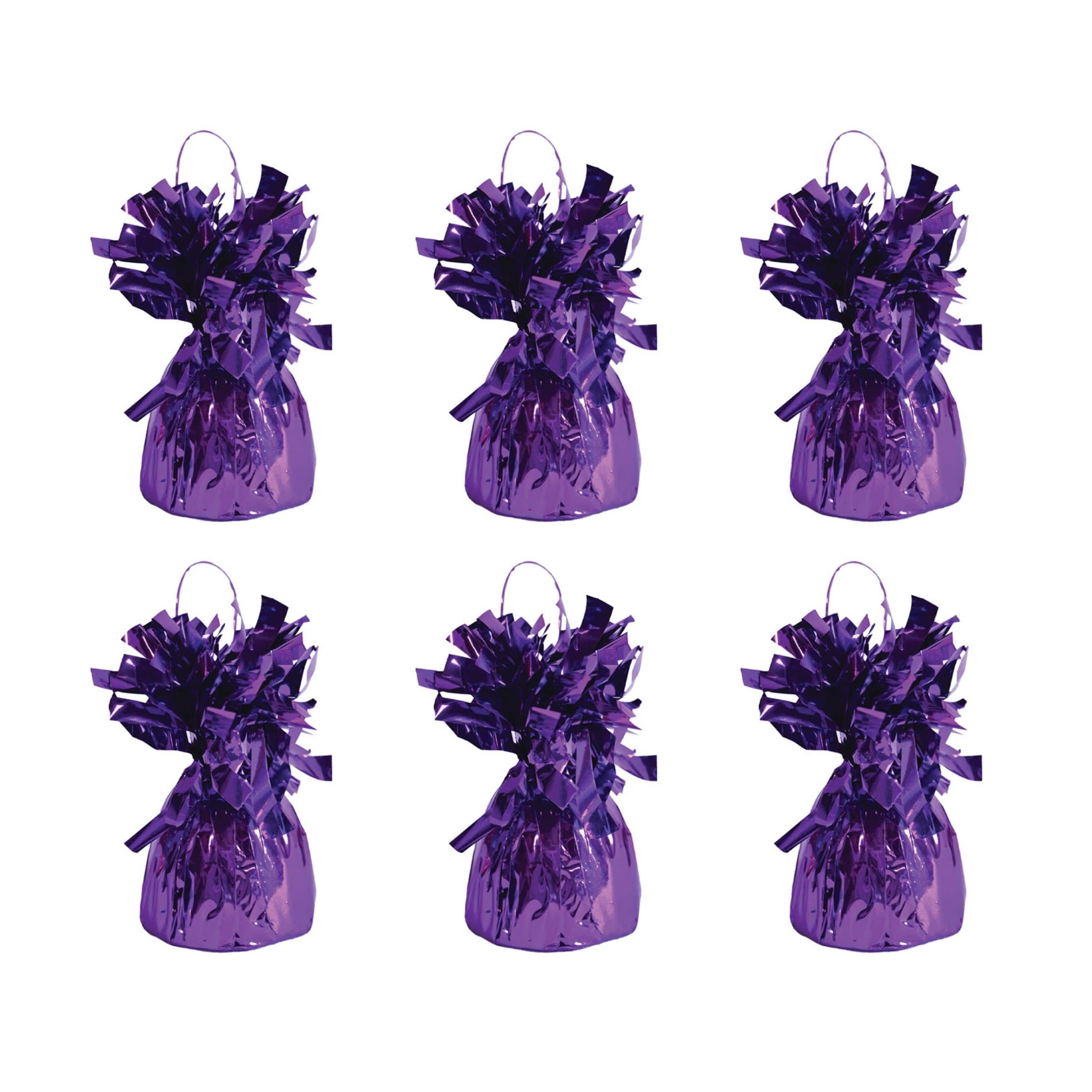 Beistle 6oz. Purple Metallic Wrapped Balloon Weights, 6ct.