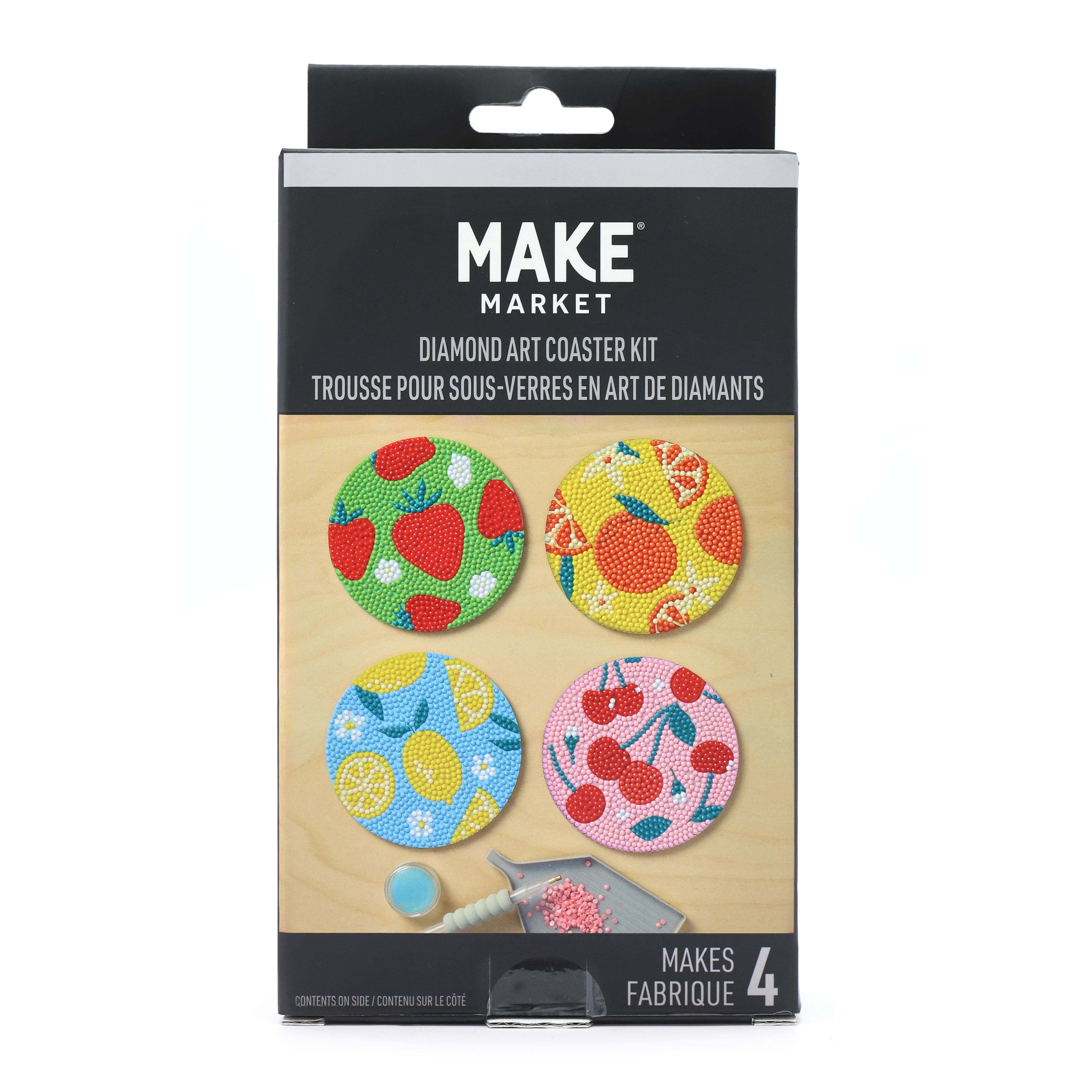 4" Summer Fruit Diamond Art Coaster Kit by Make Market®