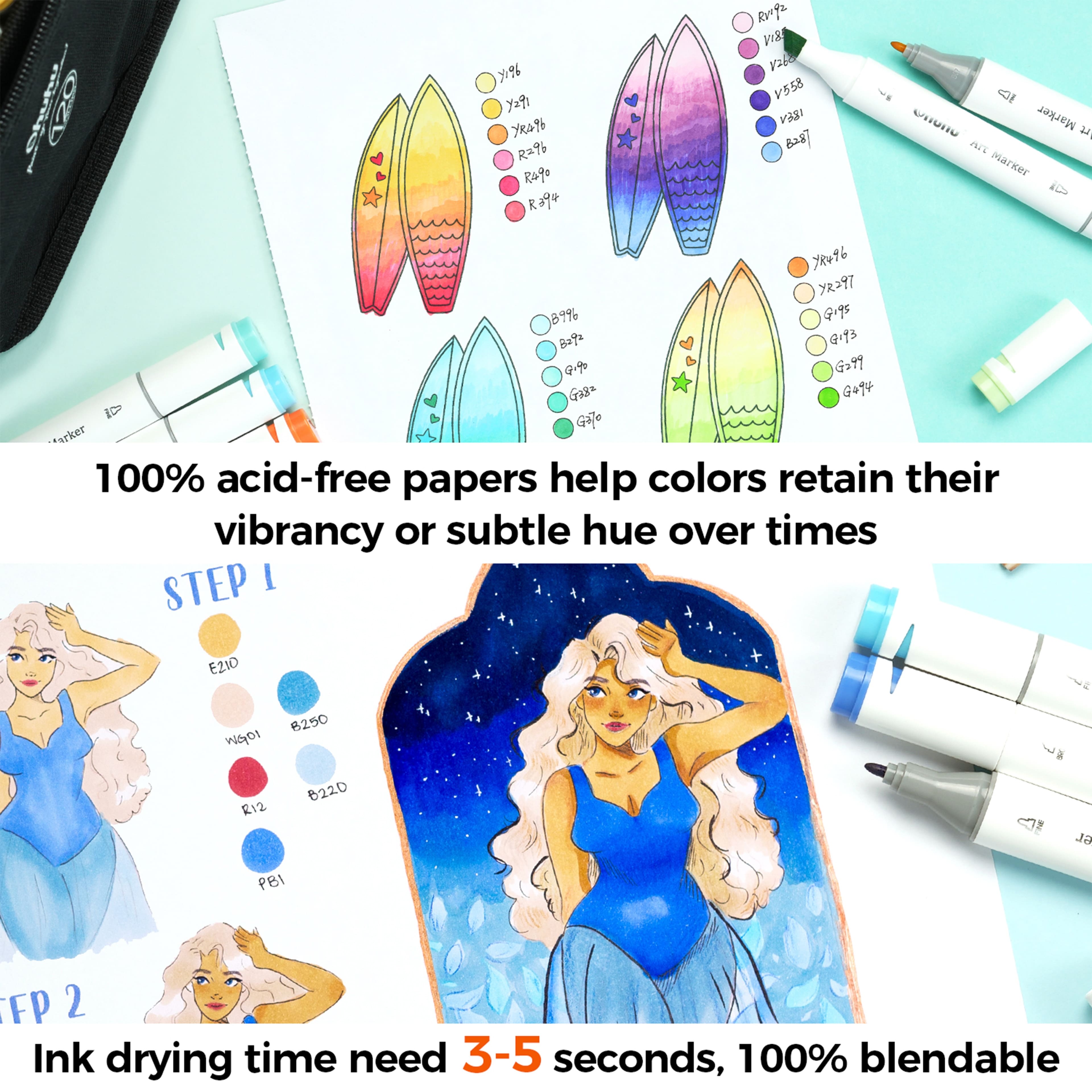 Ohuhu® Spiral Bound Marker Pad