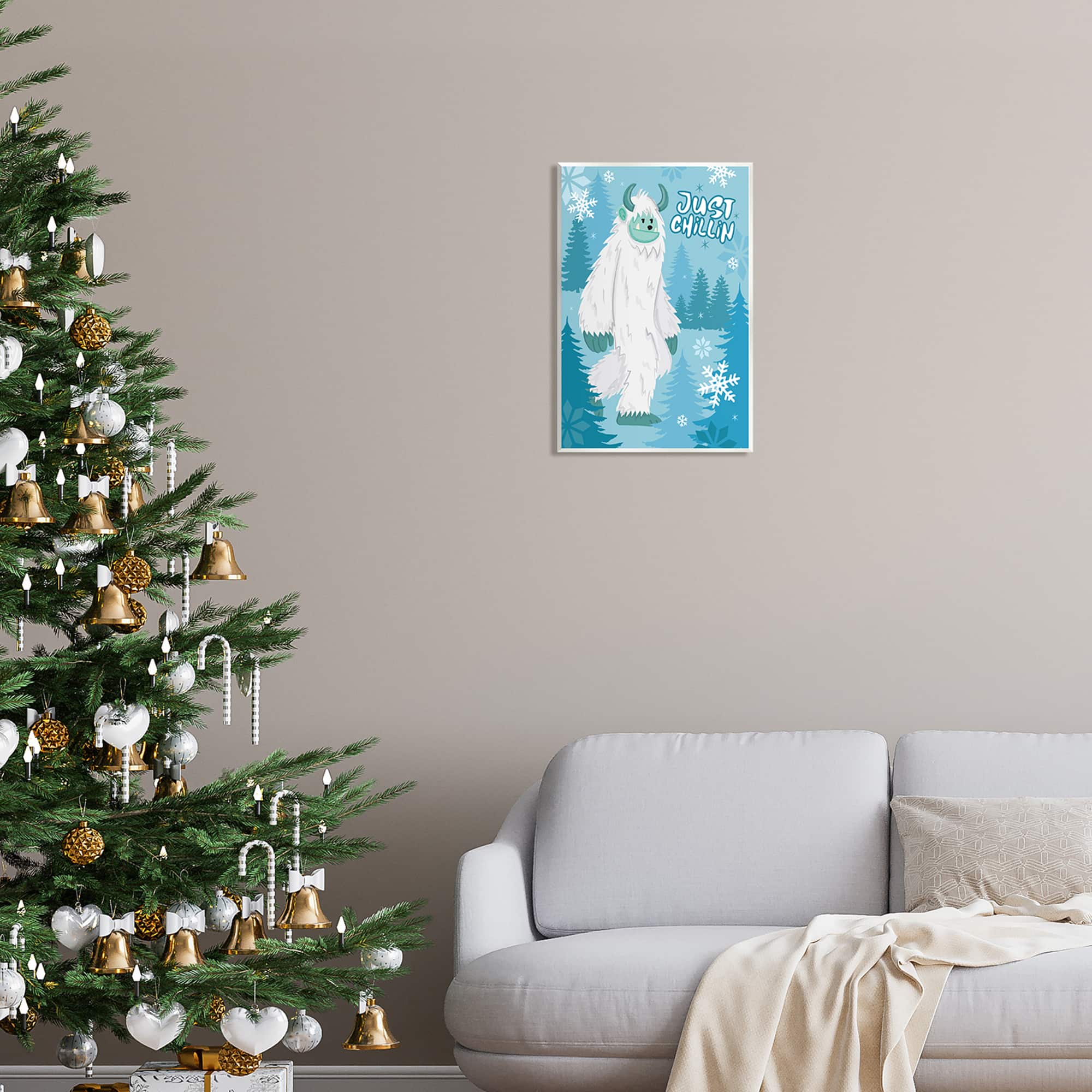 Stupell Industries Just Chillin Funny Winter Yeti Wall Plaque Art