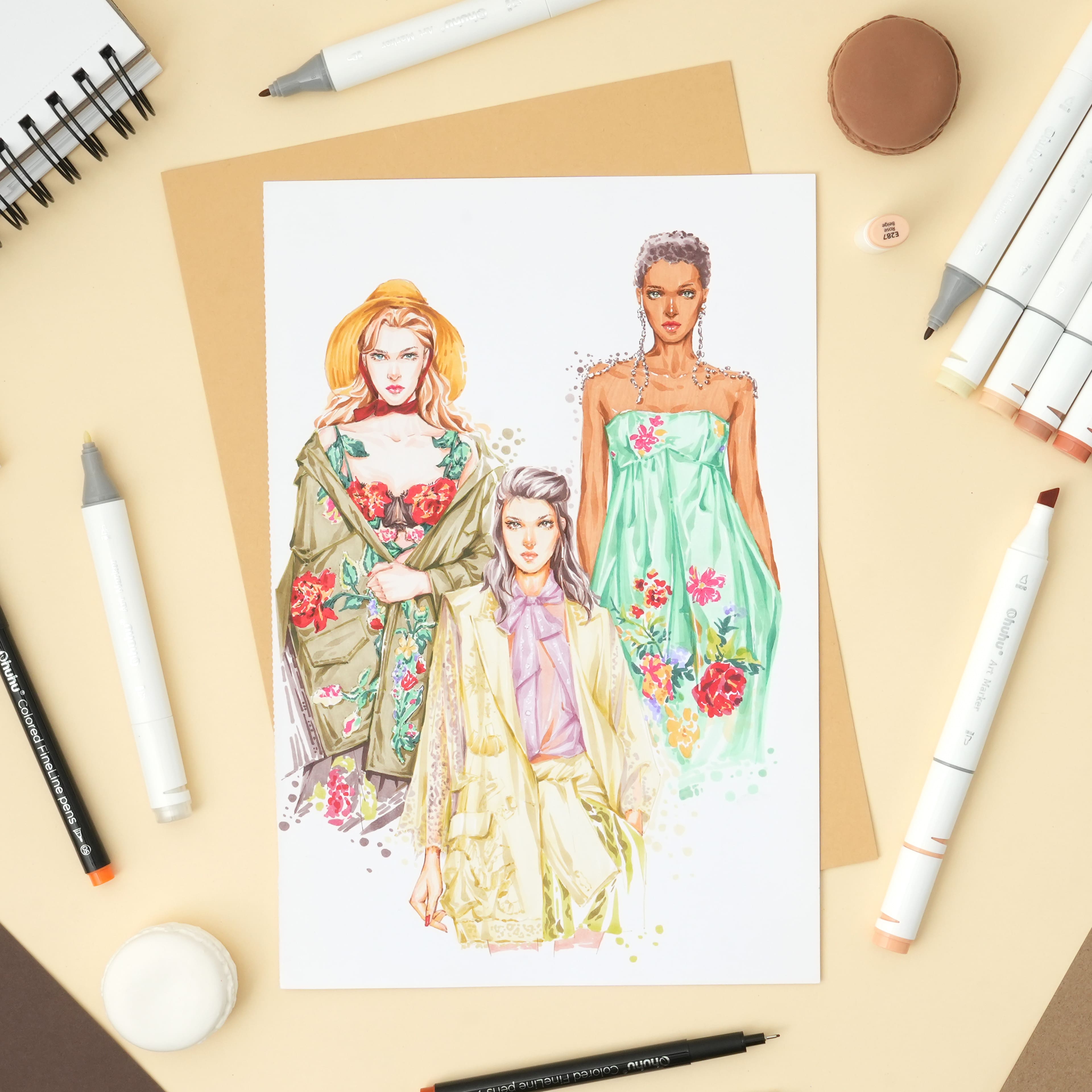 Ohuhu® Oahu 6 Colour Portrait Alcohol Marker Set