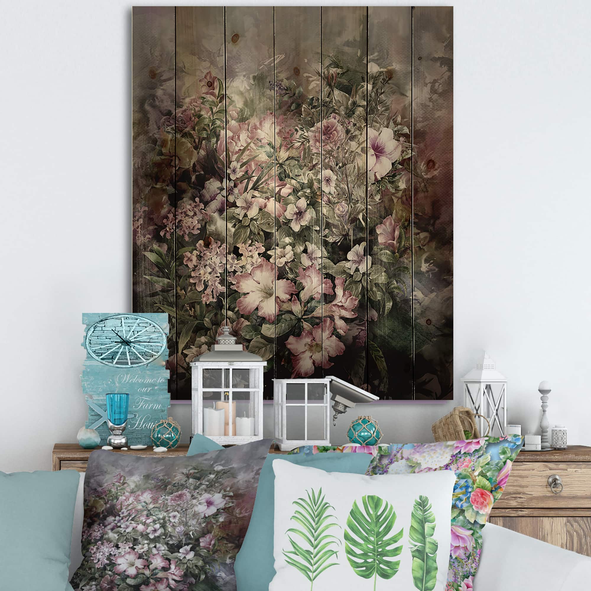 Designart - Retro Drawing of Flowers IV