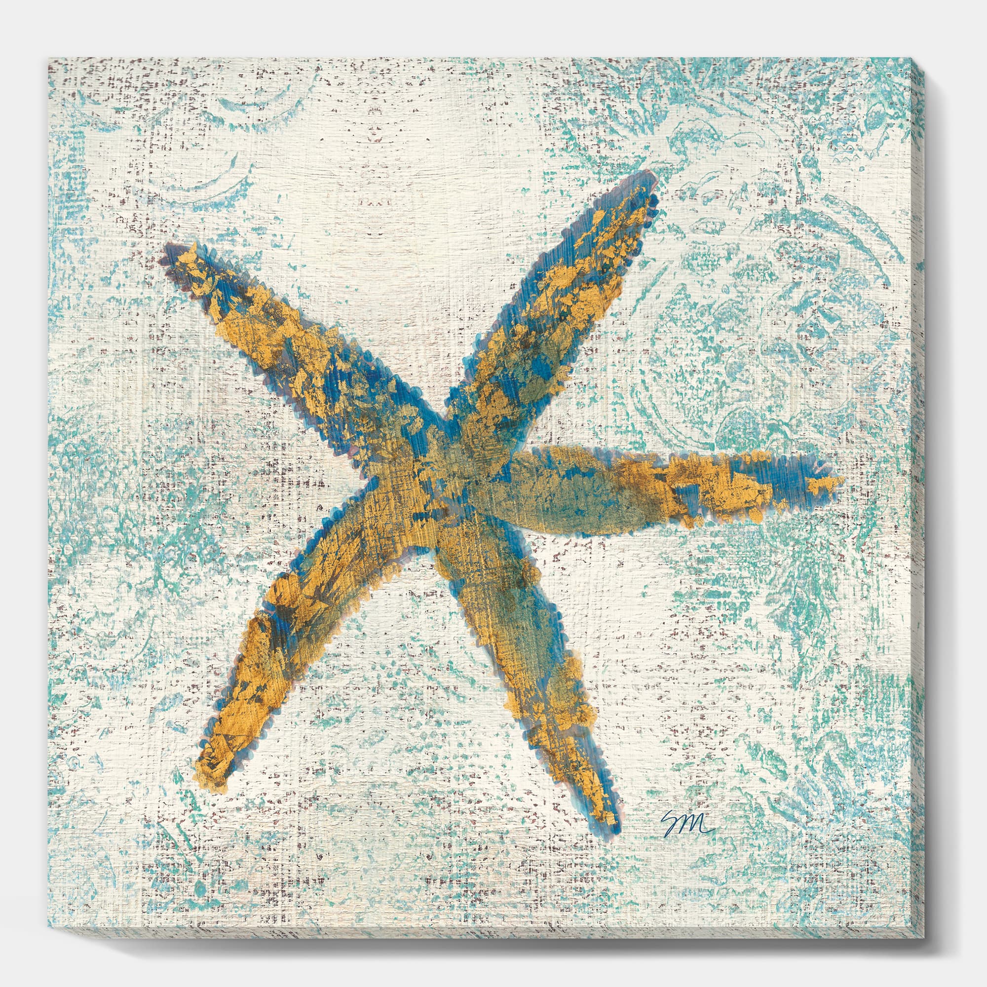Designart - Coastal Pastel seashells III - Vintage Nautical Canvas Art