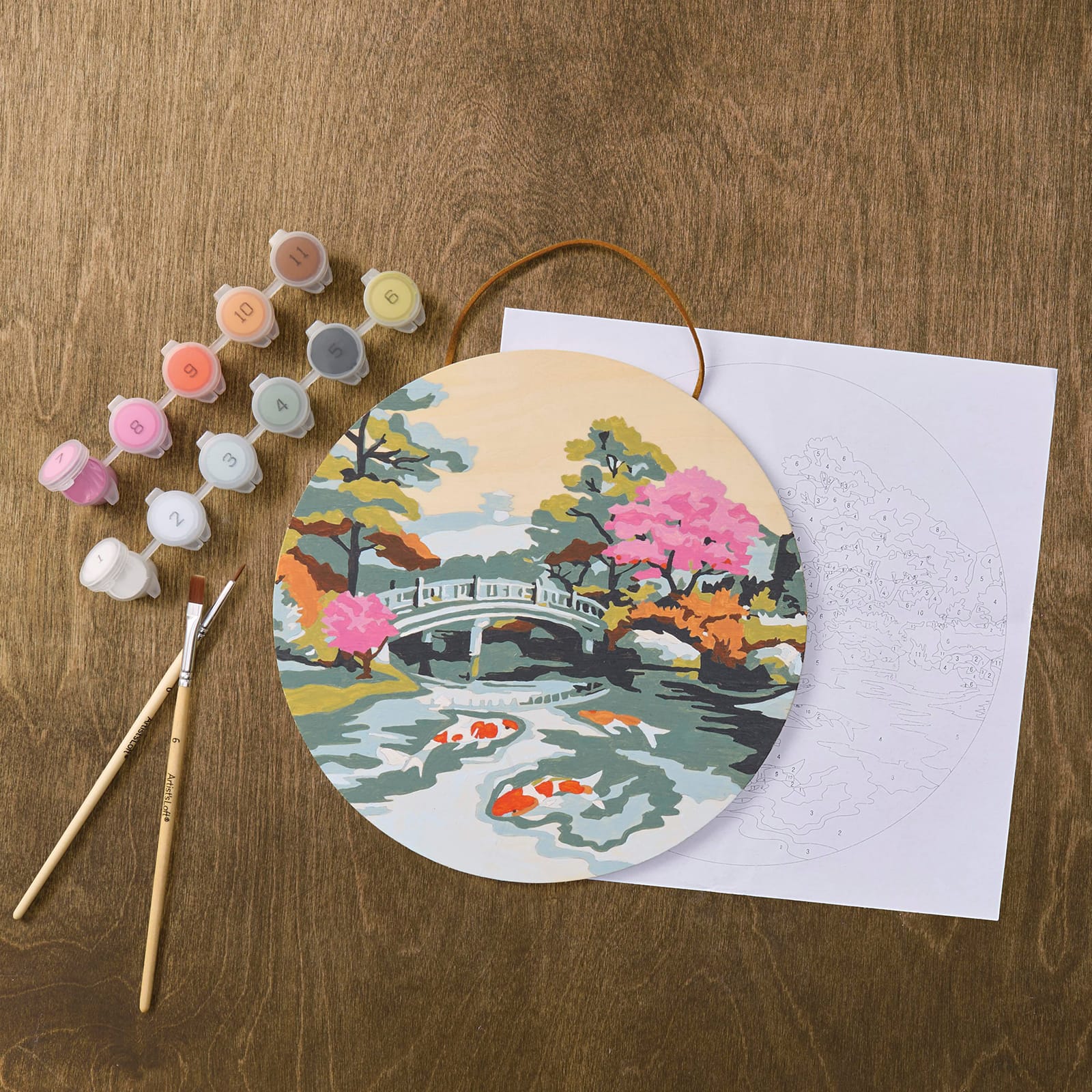 Koi Pond Paint-by-Number Plywood Surface Kit by Artist's Loft®