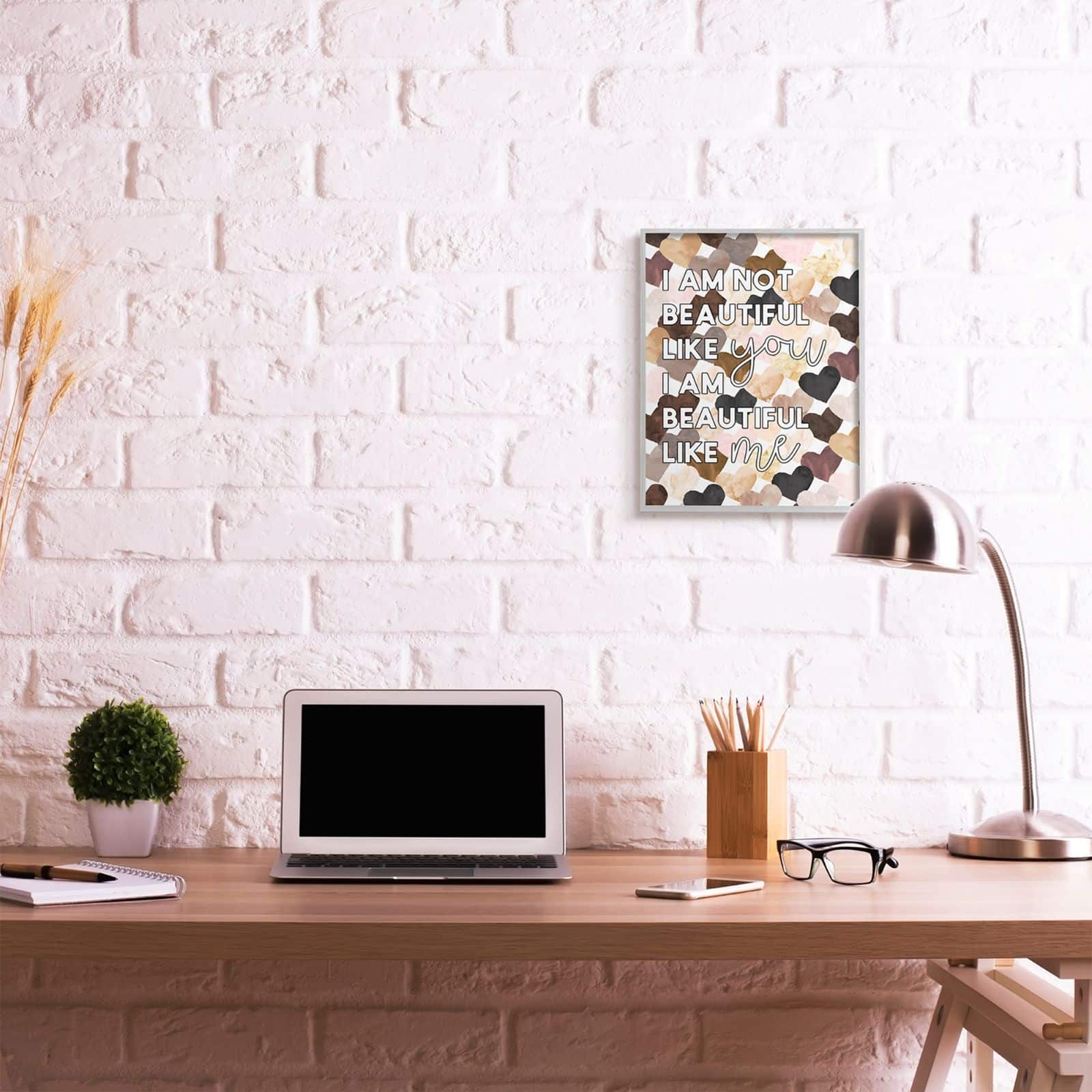 Stupell Industries Beautiful Like Me Gray Framed Wall Art