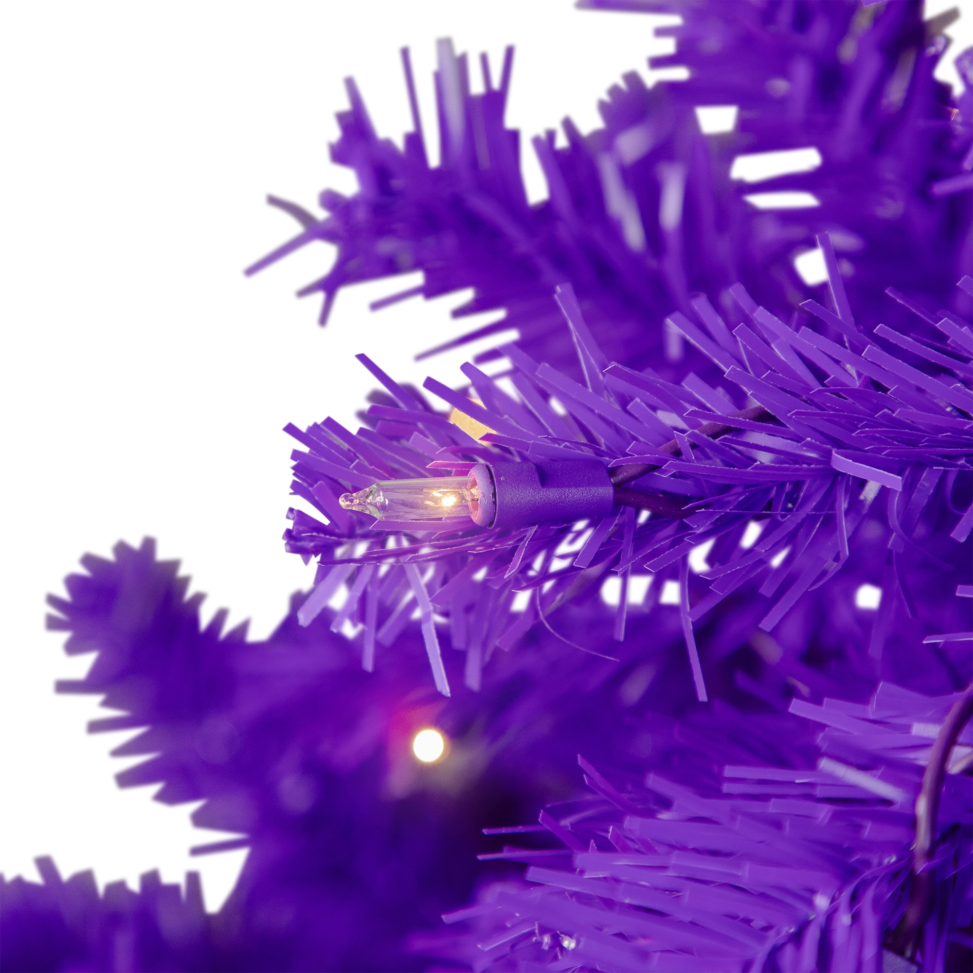 6ft. Pre-Lit Purple Medium Pine Artificial Christmas Tree, Clear Lights