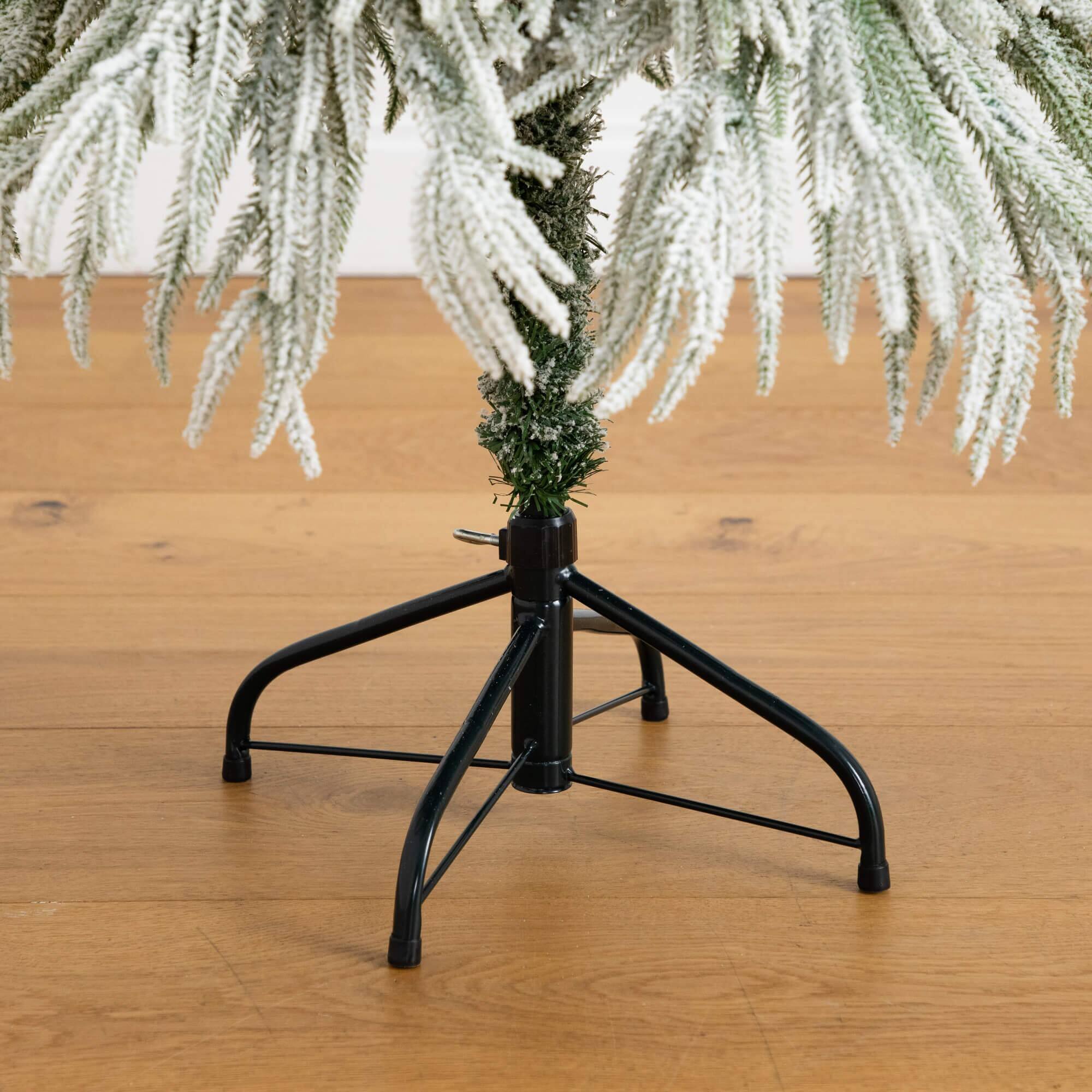 4ft. Pre-Lit Down Swept Flocked Fir Artificial Christmas Tree, Warm White LED Lights