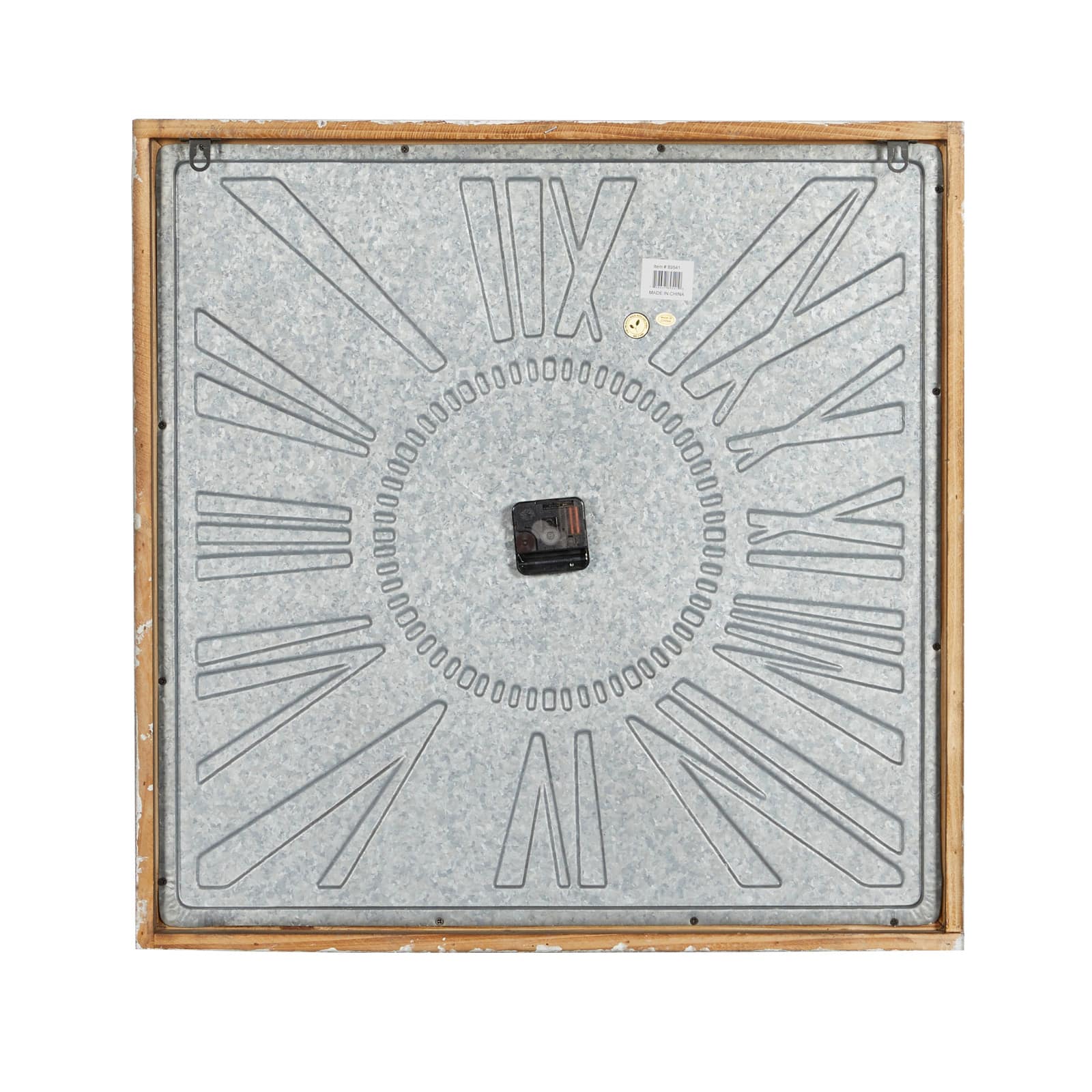 Grey Farmhouse Metal Wall Clock, 25" x 25"