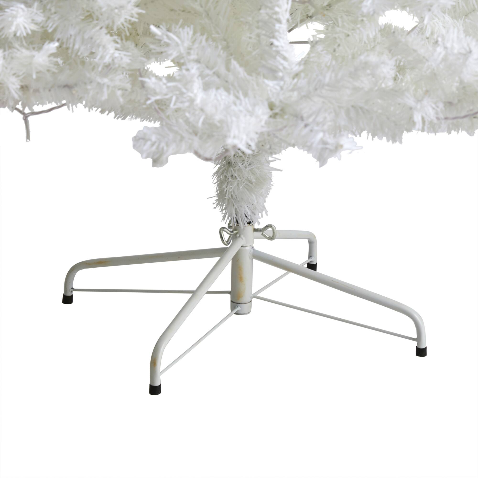 8ft. Pre-Lit White Artificial Christmas Tree, Clear LED Lights