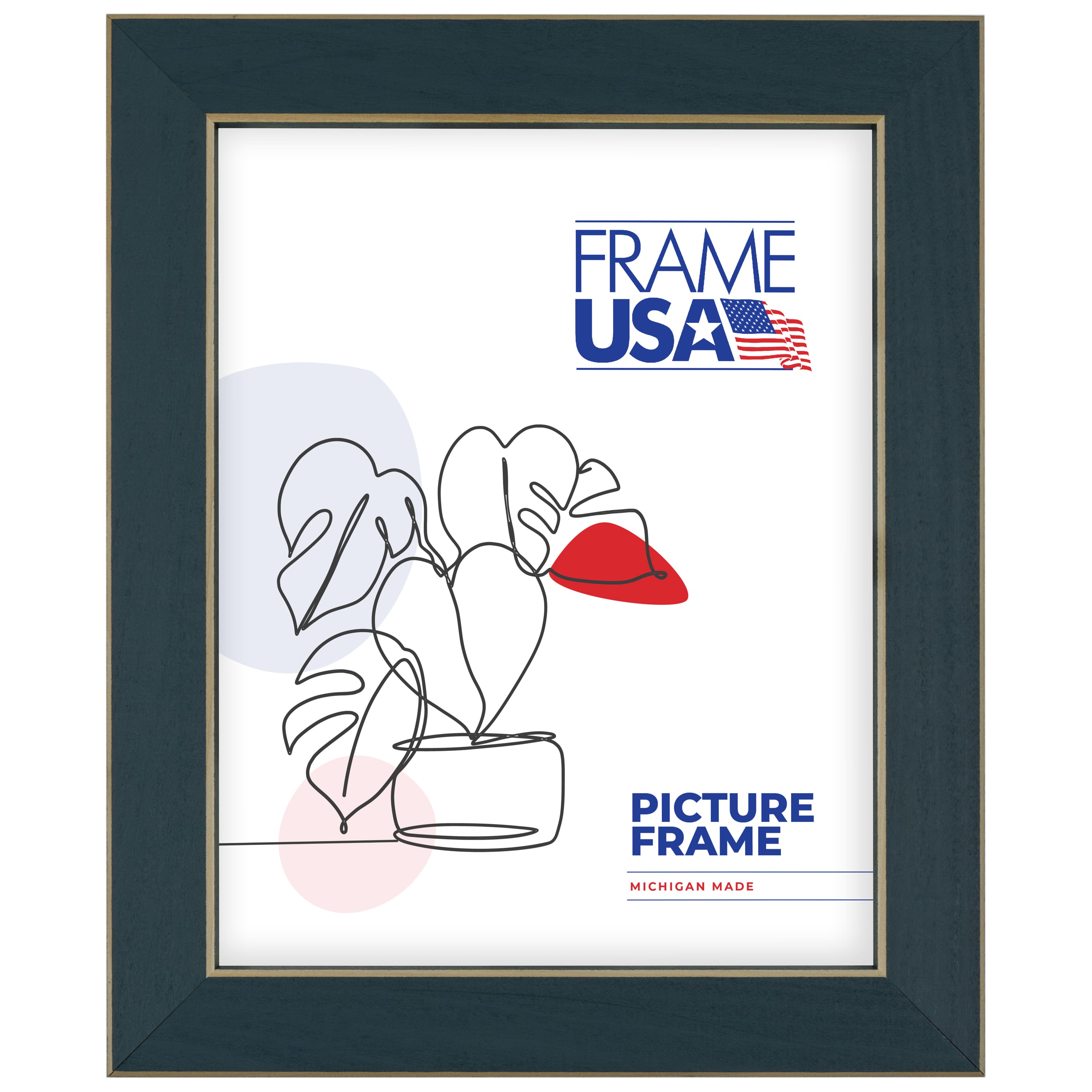 Frame USA Clean Cut Blue Single Image Picture Frame