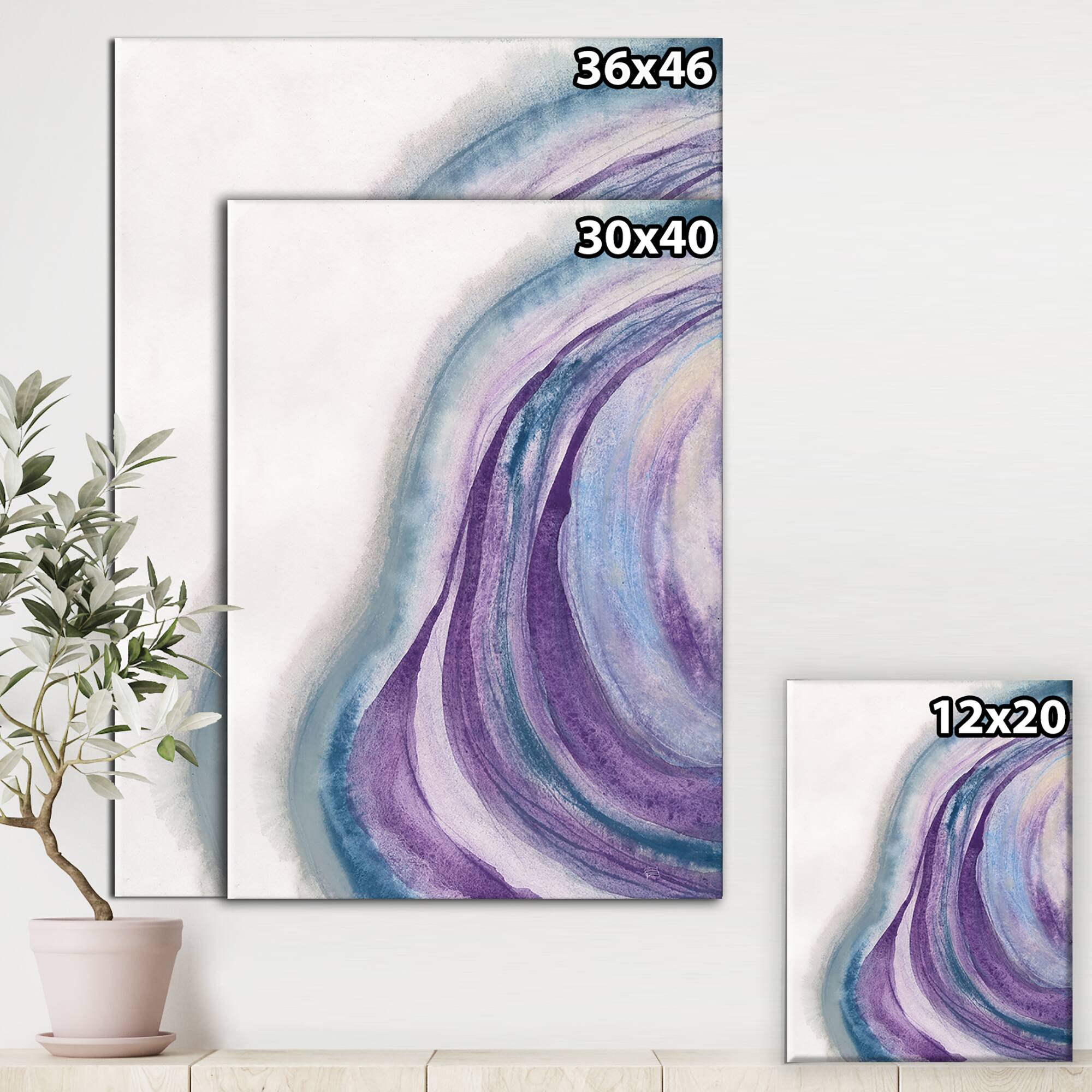 Designart - Watercolor Geode II - Modern & Contemporary Premium Canvas Wall Art