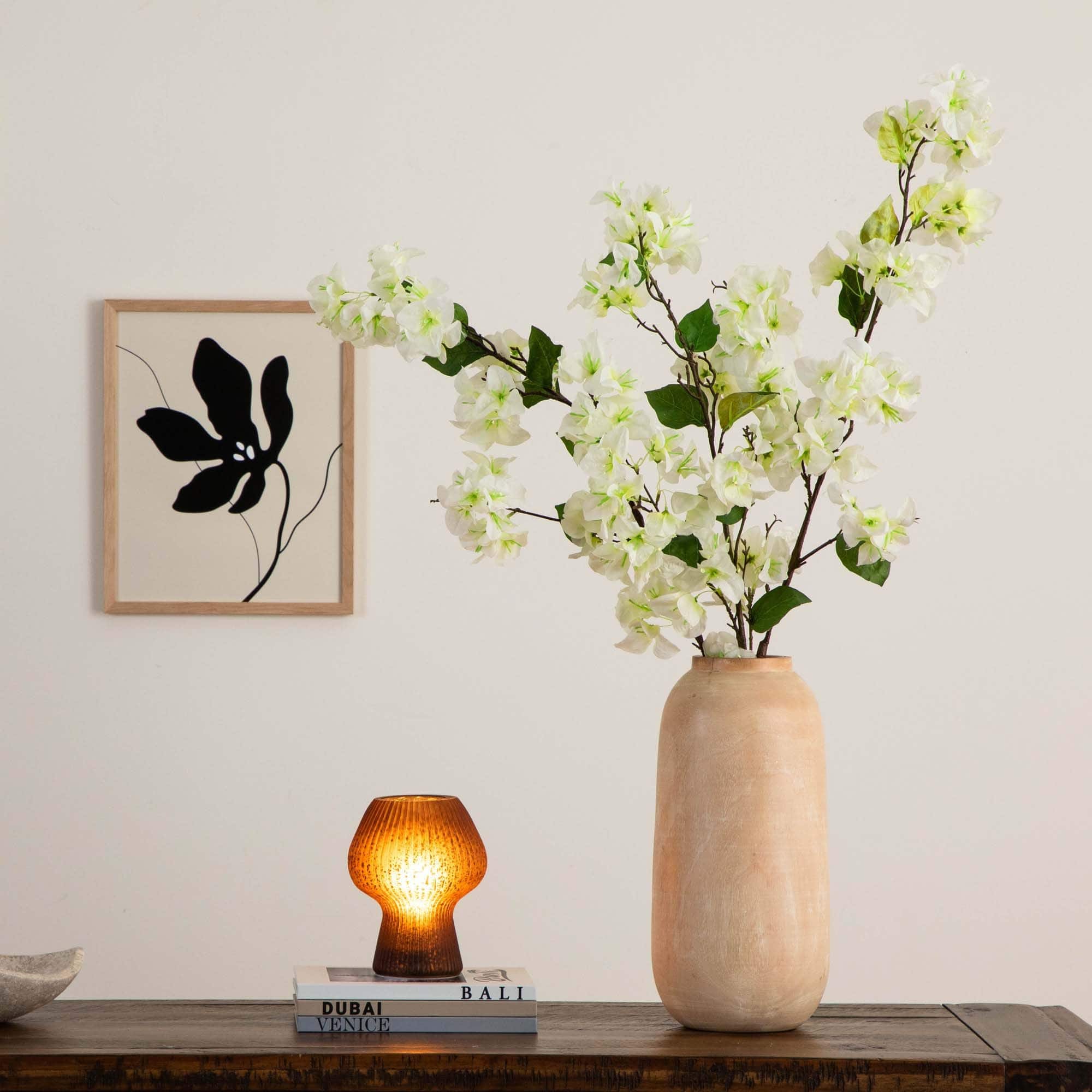 47" Cream Bougainvillea Flower Stems, 3ct.