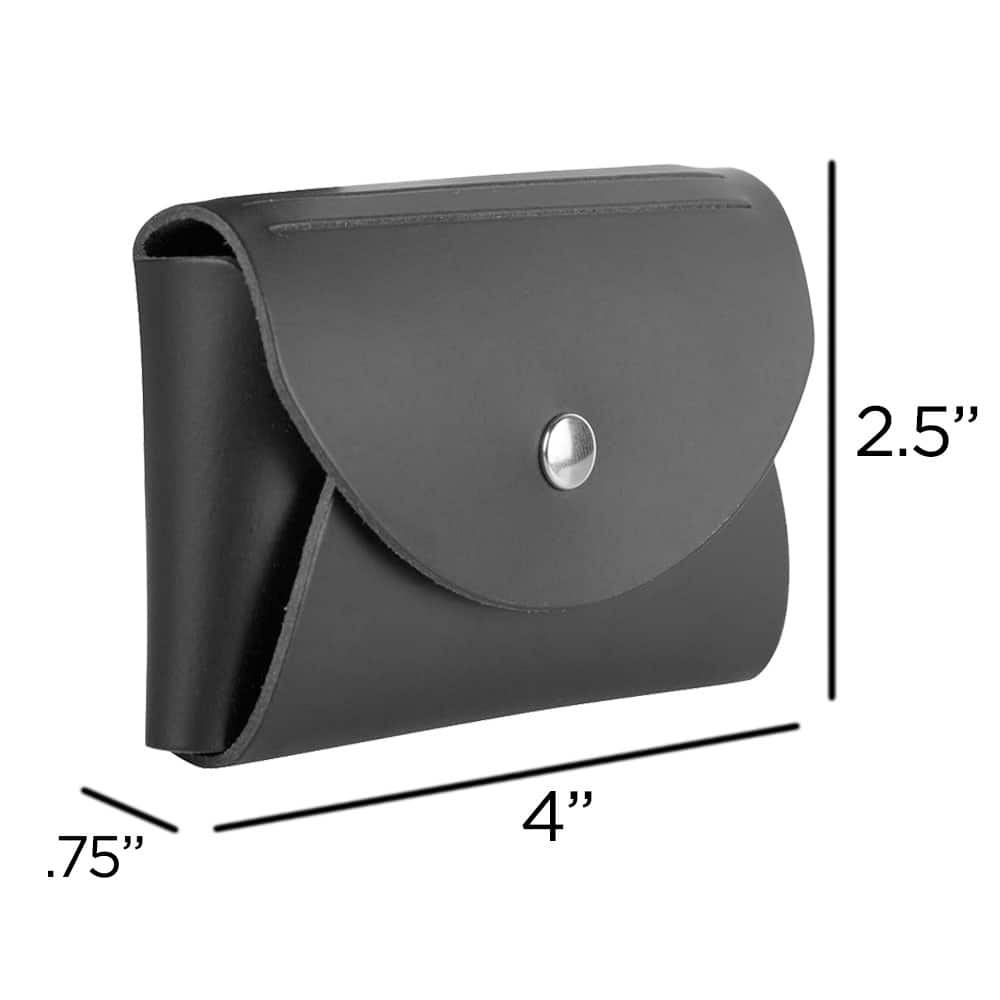 JAM Paper Italian Leather Business Card Holder Case with Round Flap