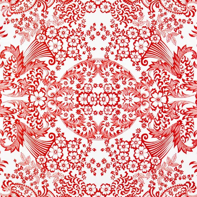 Red Paradise Lace Oilcloth