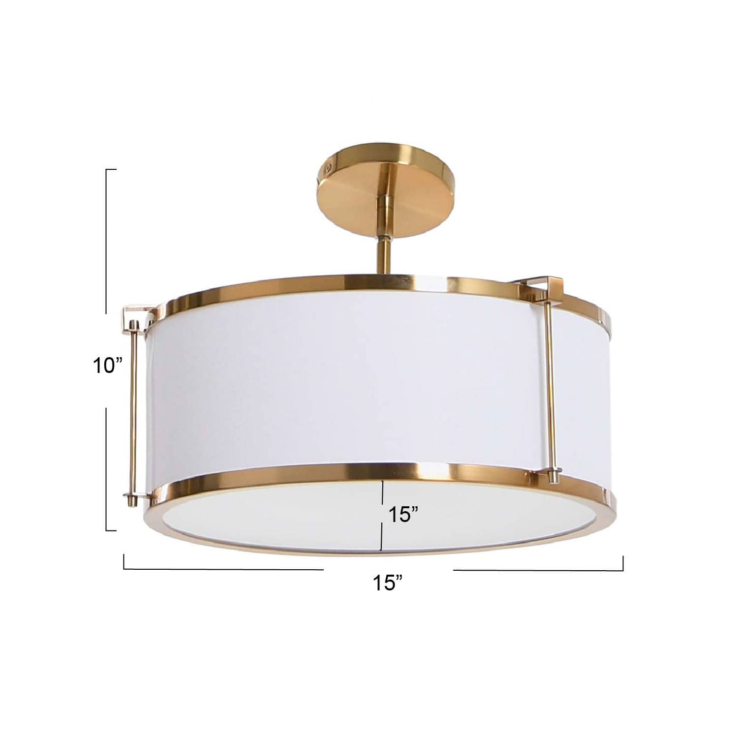 Hello Honey® 10" Metal Semi-Flush Mount Ceiling Light with Captured Linen Shade