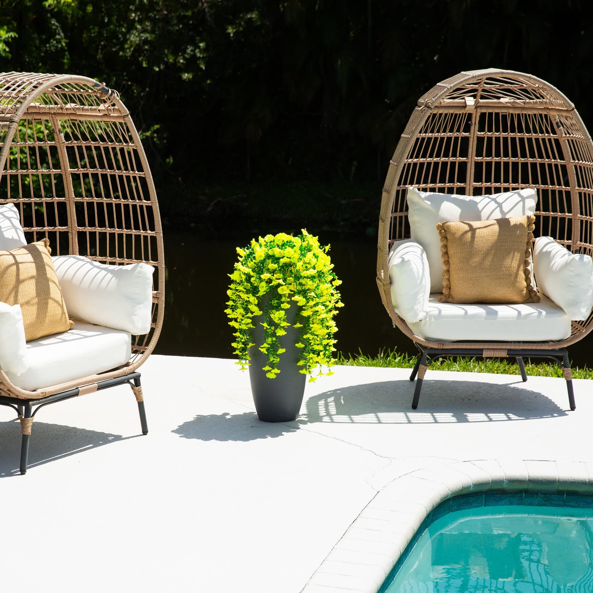 30" UV Resistant Artificial Morning Glory Hanging Plants, 6ct.