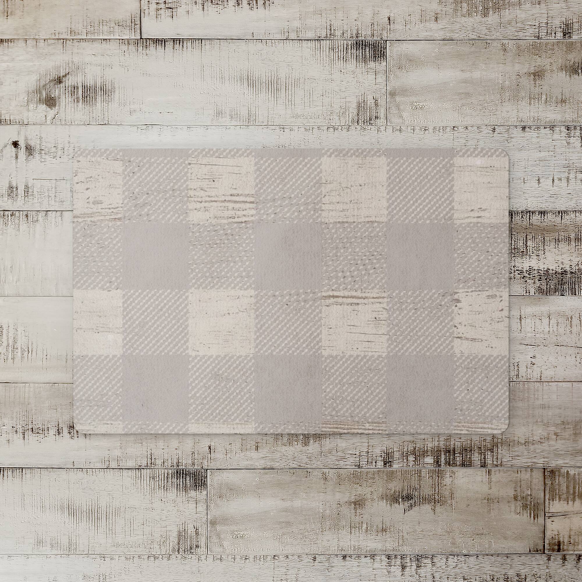 Gray Buffalo Check Floor Mat