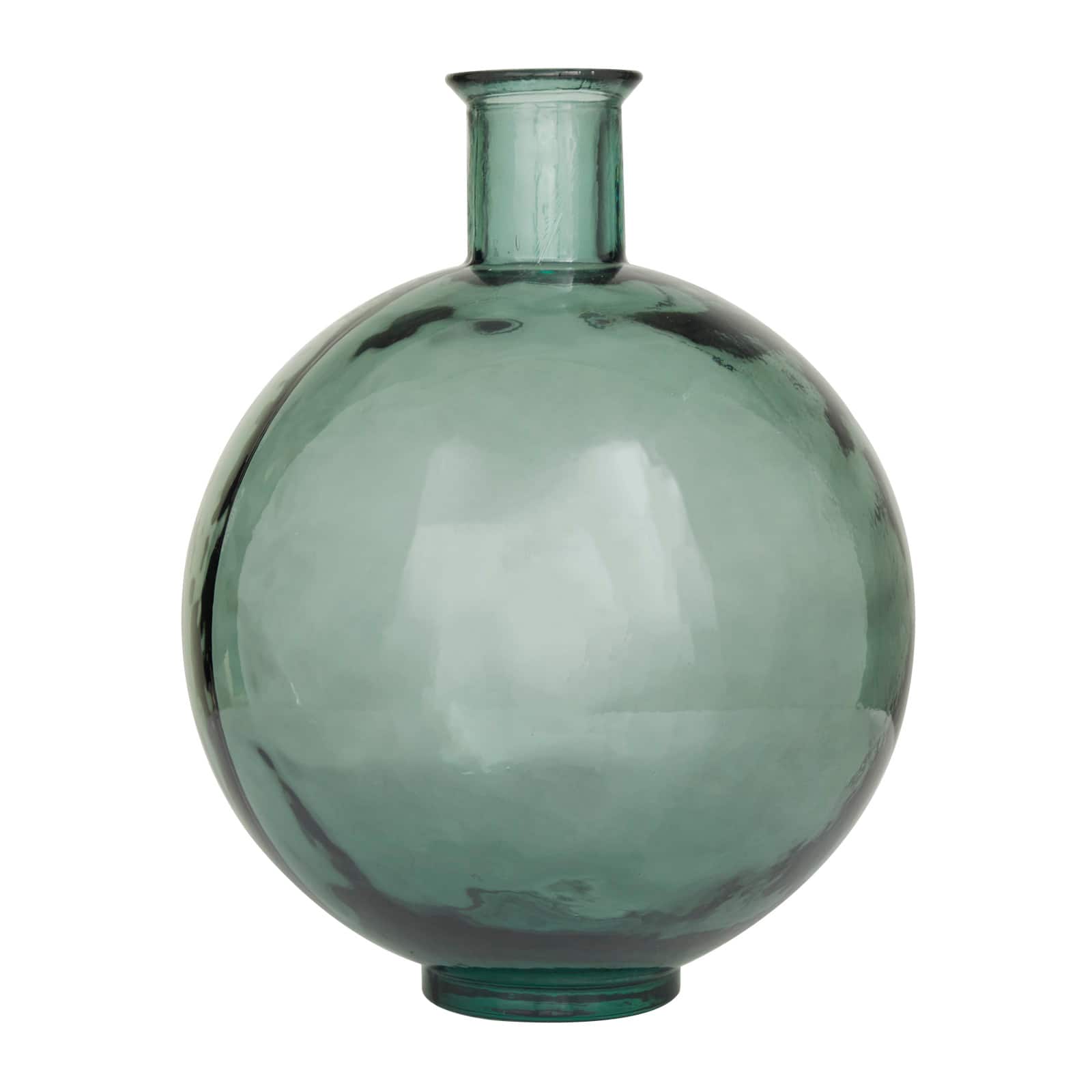 Green Recycled Glass Handmade Spanish Vase 13" x 13" x 17"